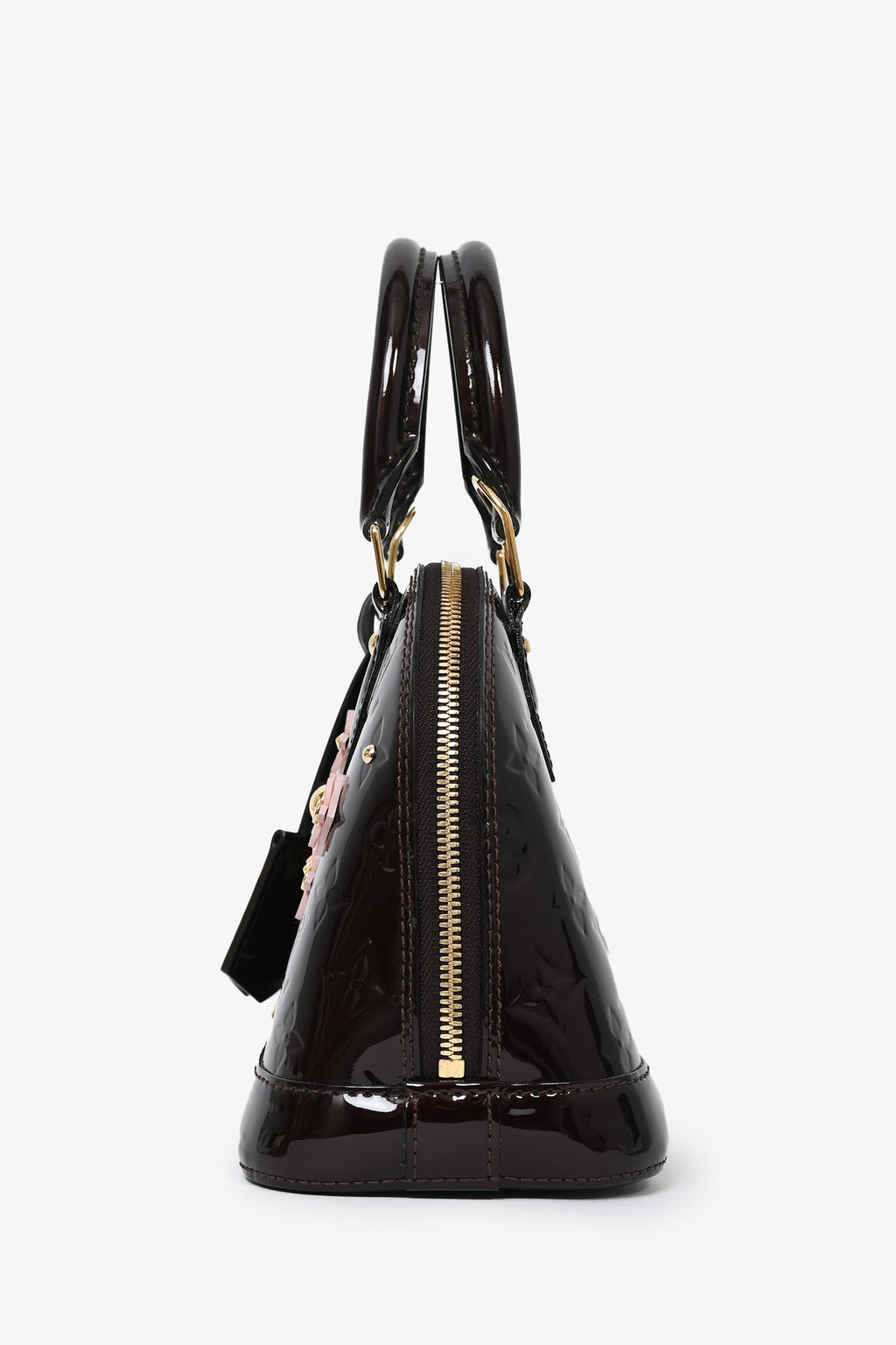 Louis Vuitton 2016 Limited Edition Amarante Vernis Flower Embellished Alma BB with Strap
