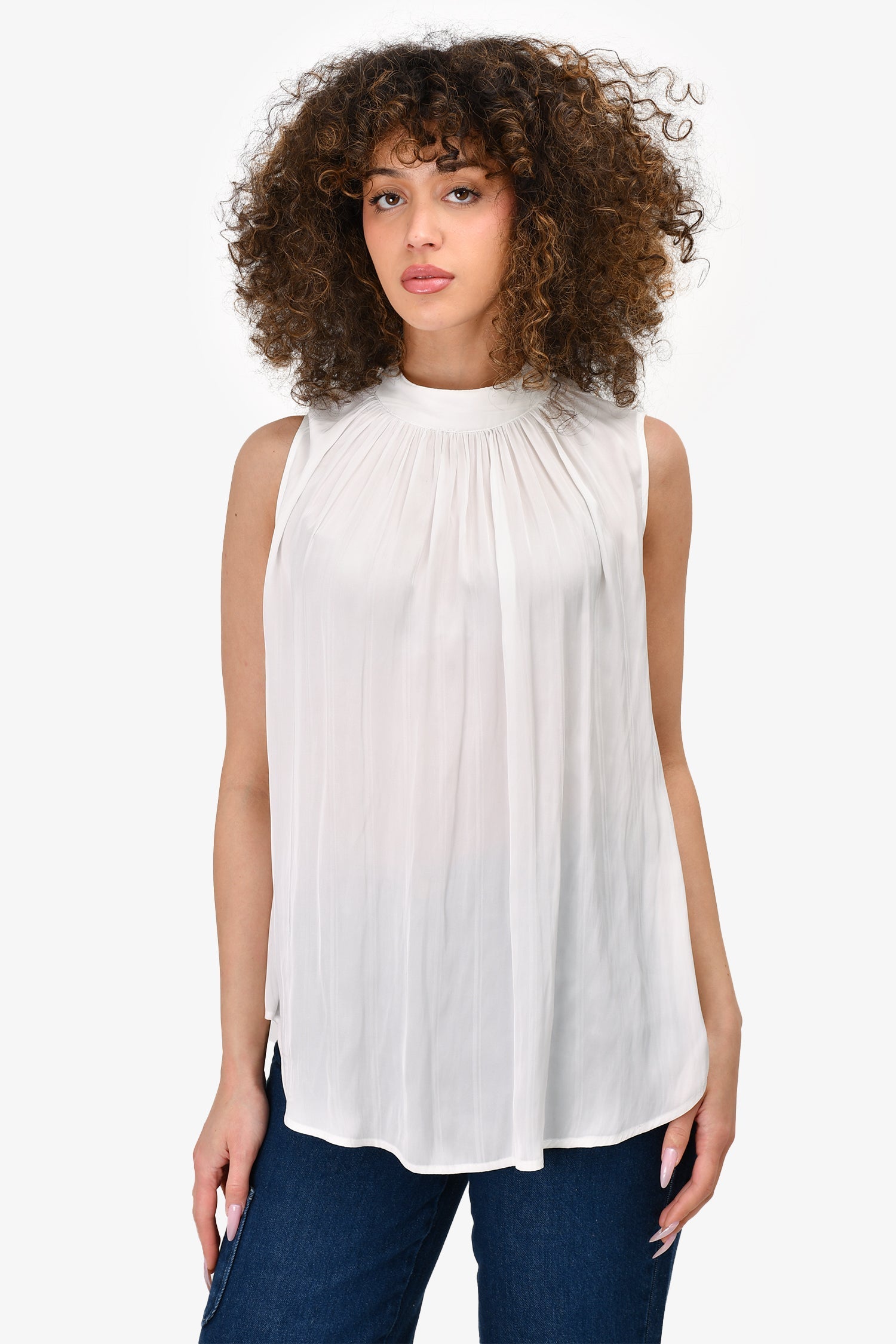 Smythe White Sleeveless Blouse Size M