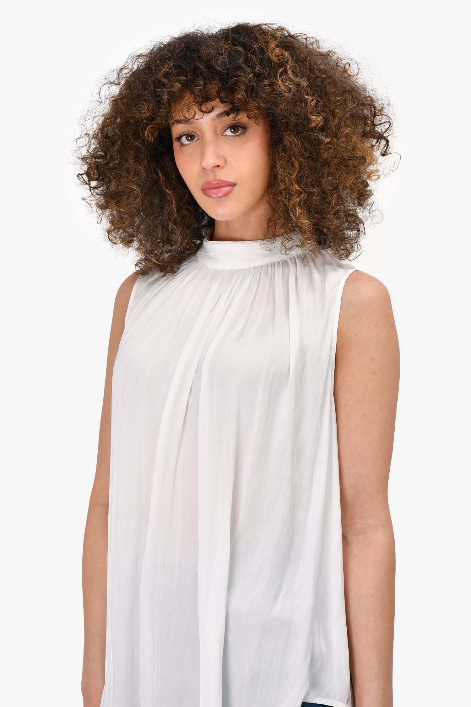 Smythe White Sleeveless Blouse Size M