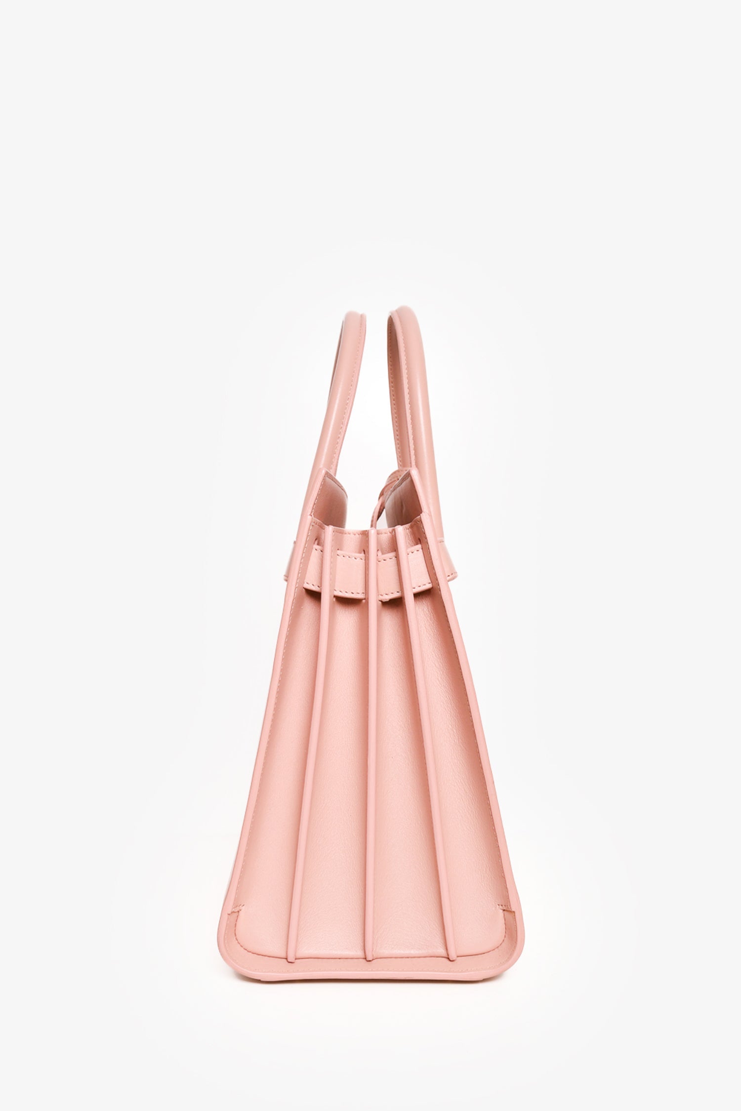 Saint Laurent Blush Leather Small Sac De Jour with Strap