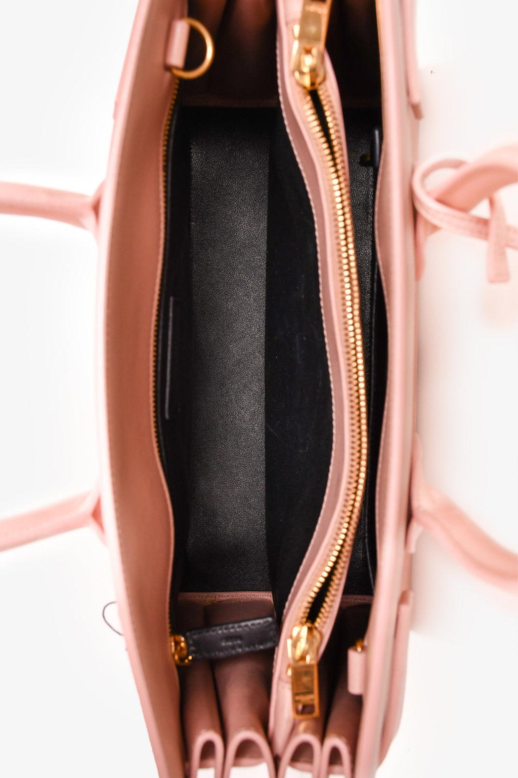 Saint Laurent Blush Leather Small Sac De Jour with Strap