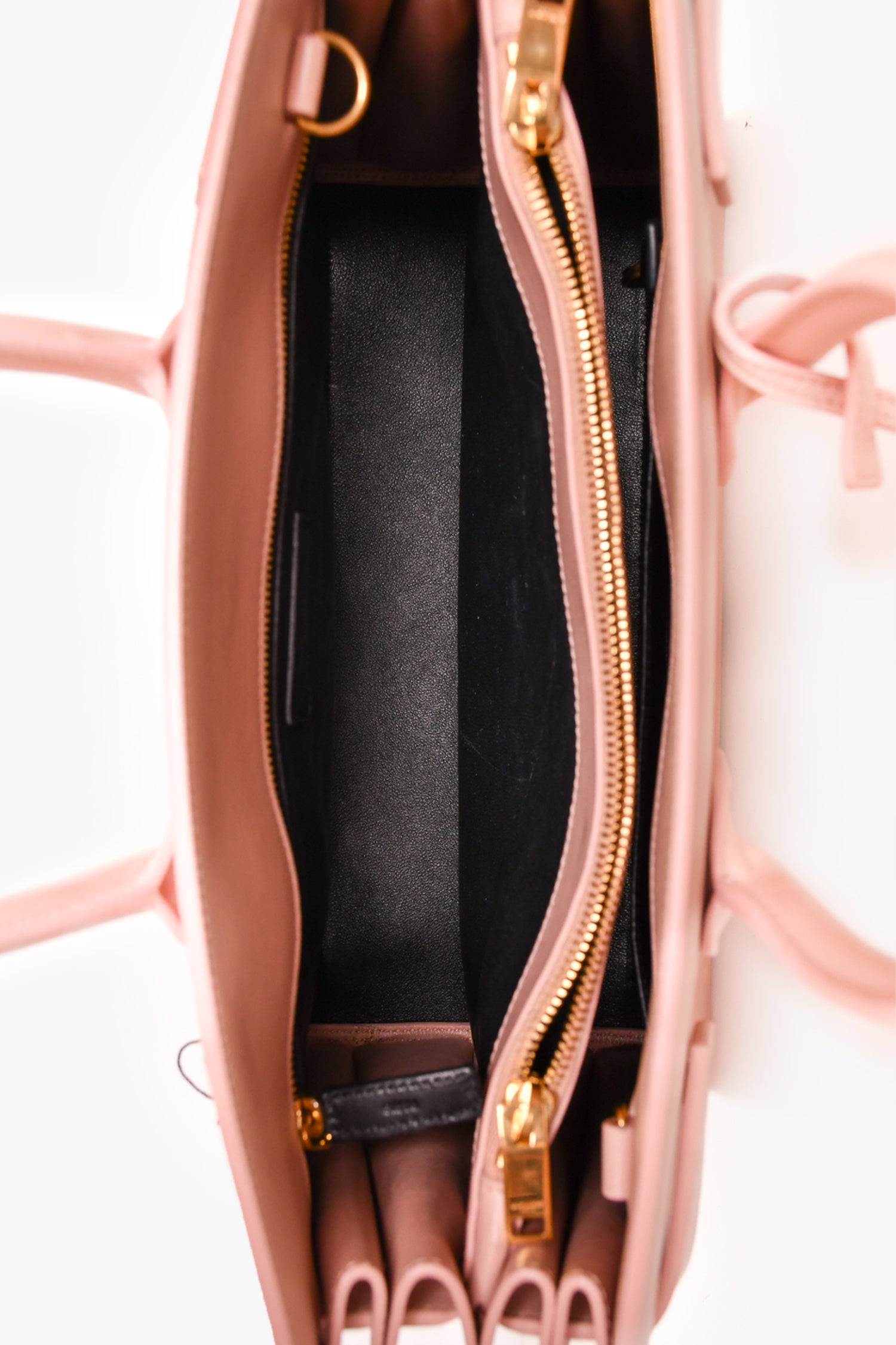 Saint Laurent Blush Leather Small Sac De Jour with Strap