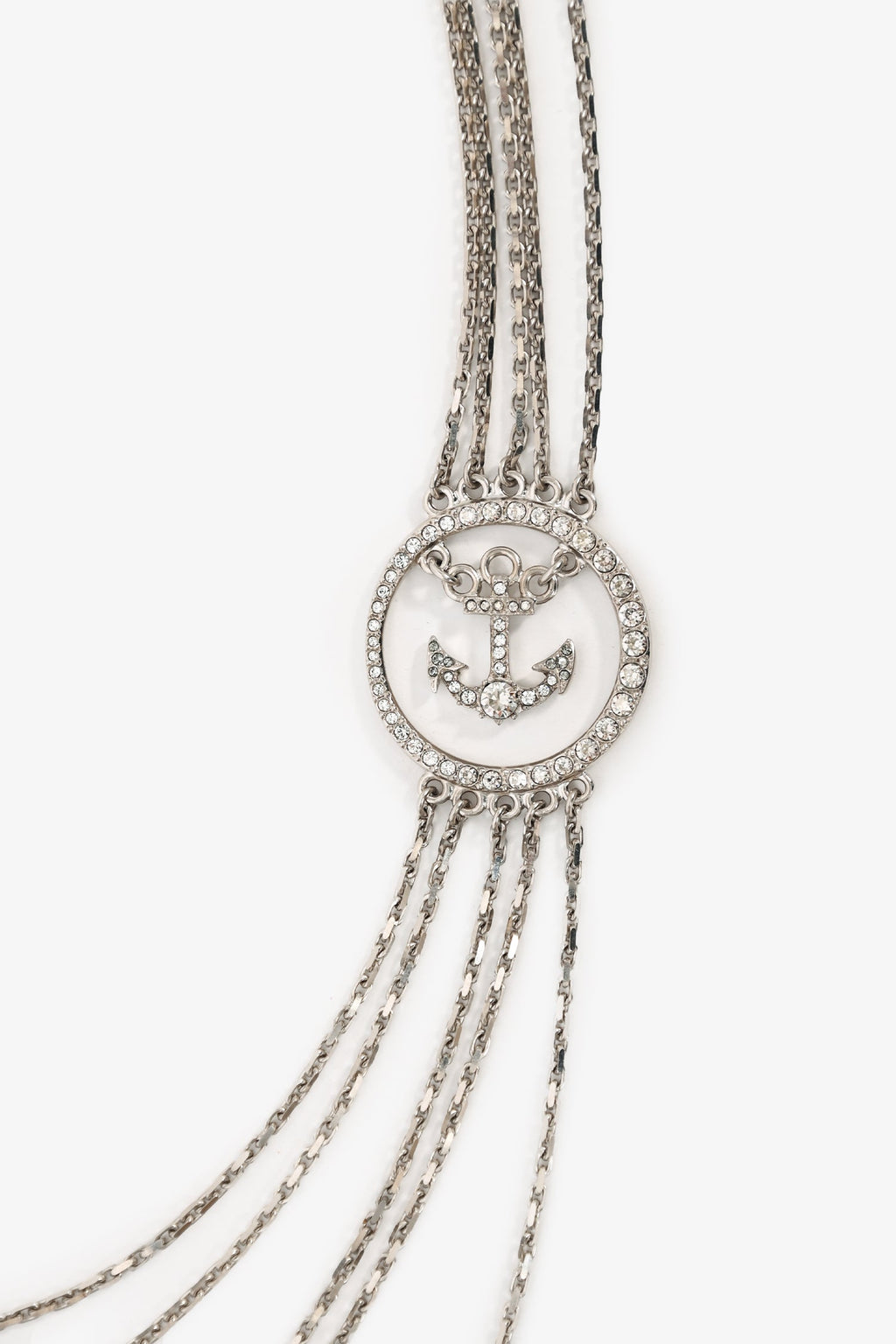 Pre-Loved Chanel™ 2018 'Metiers D'art' Crystal Embellished CC Anchor Multi-Strand Necklace