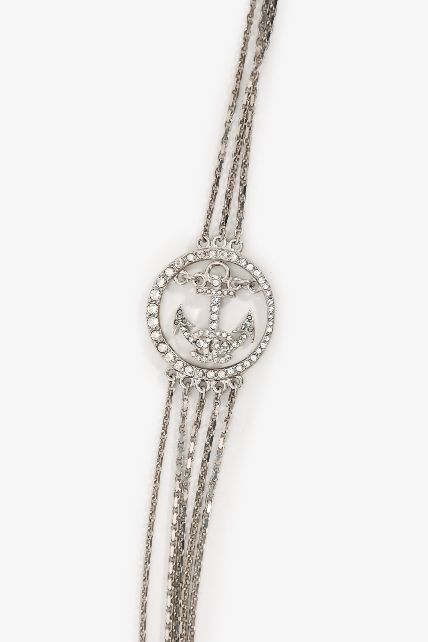 Pre-Loved Chanel™ 2018 'Metiers D'art' Crystal Embellished CC Anchor Multi-Strand Necklace