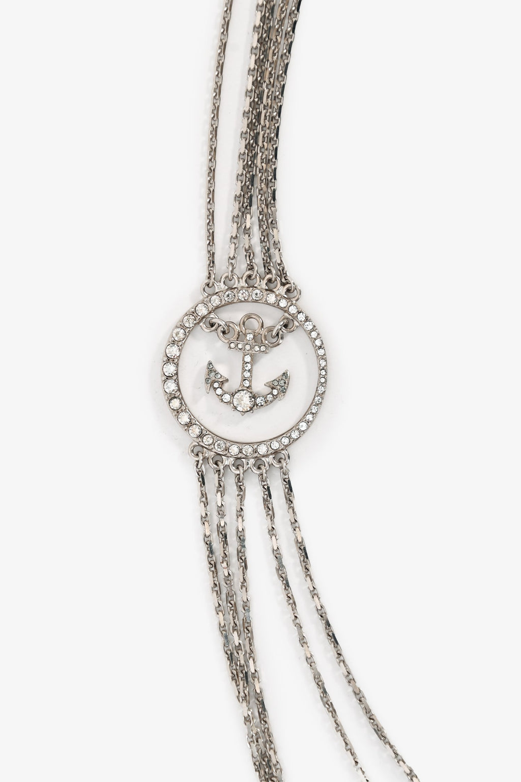 Pre-Loved Chanel™ 2018 'Metiers D'art' Crystal Embellished CC Anchor Multi-Strand Necklace