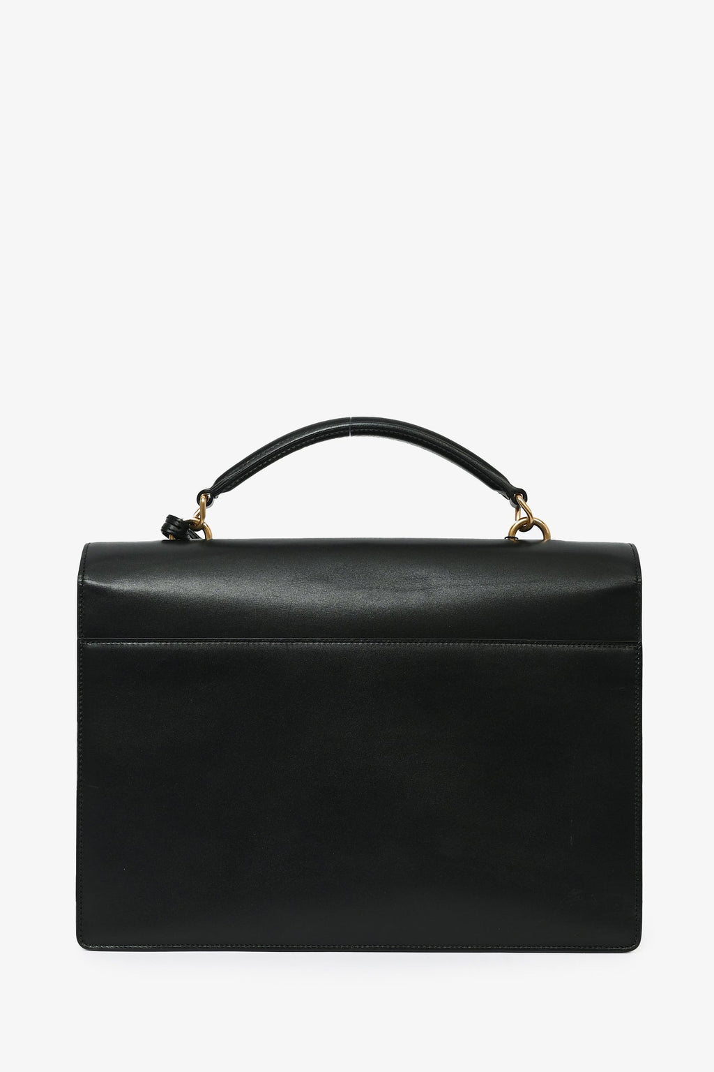 Saint Laurent 2016 Black Leather Large 'High School' Top Handle Bag with Strap