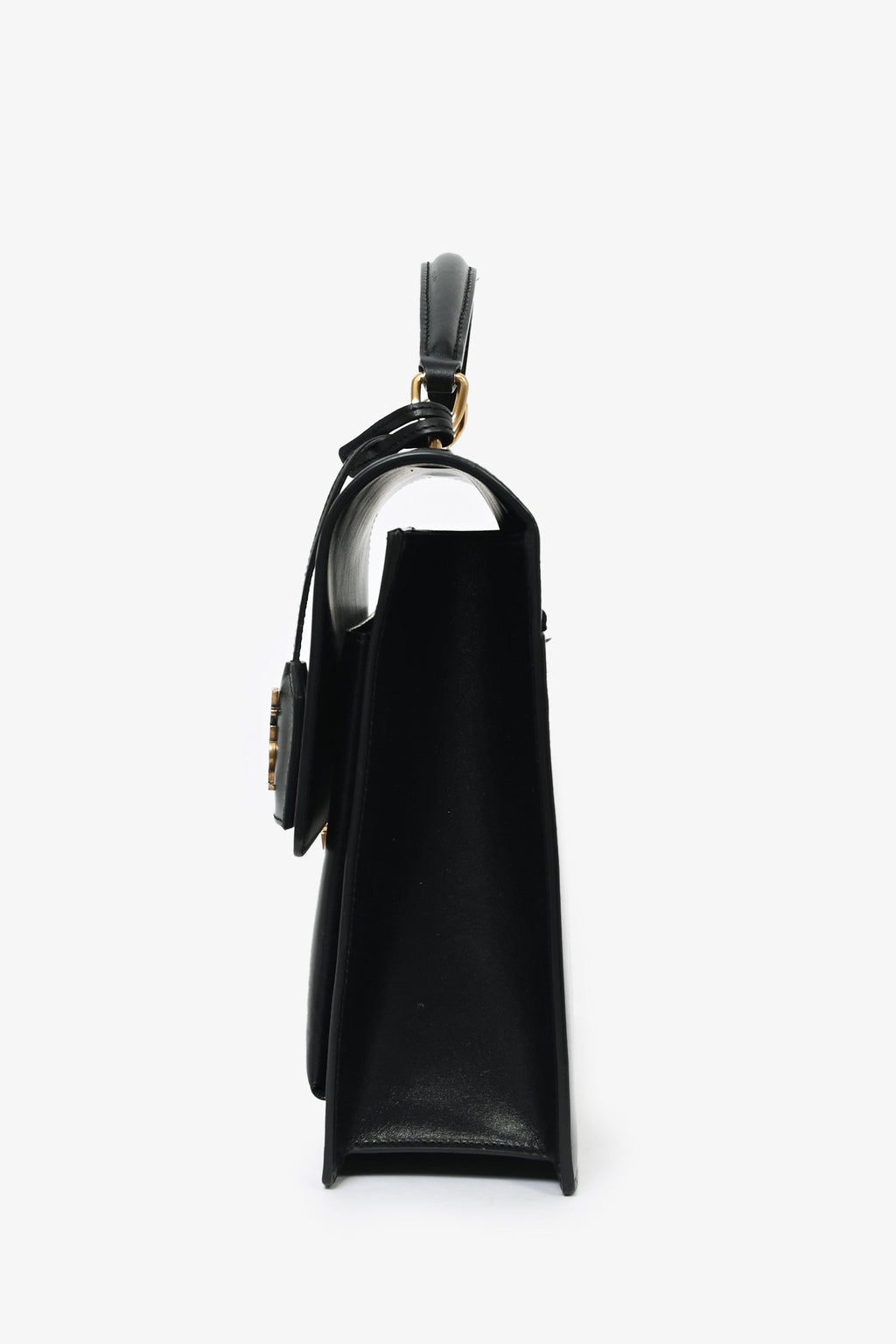 Saint Laurent 2016 Black Leather Large 'High School' Top Handle Bag with Strap