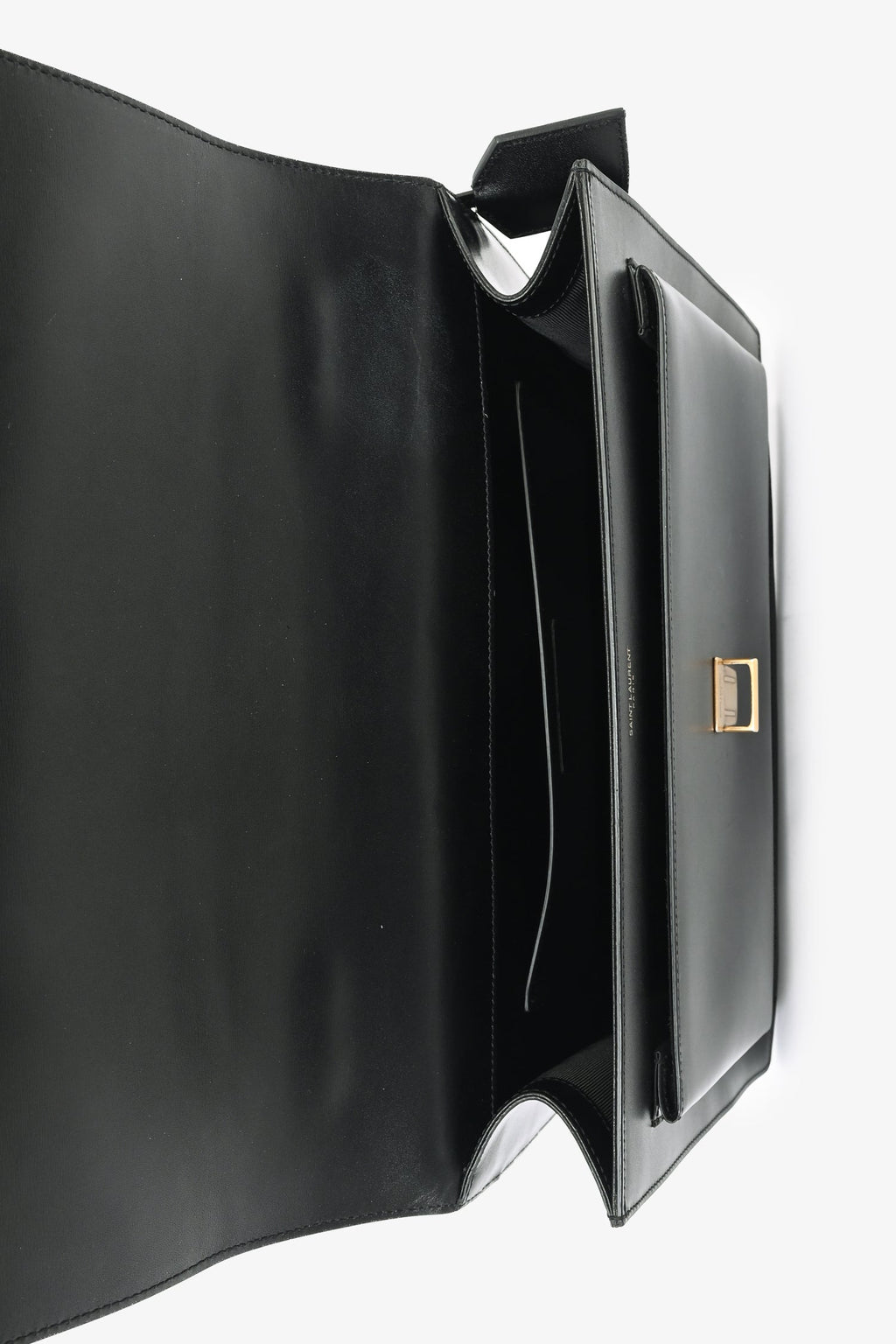 Saint Laurent 2016 Black Leather Large 'High School' Top Handle Bag with Strap