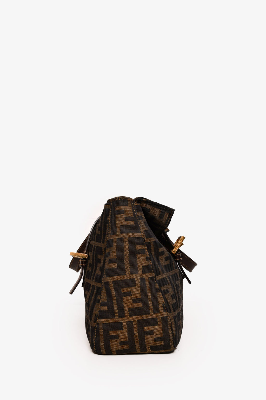 Fendi Brown Zucca Canvas Double Handle Bag