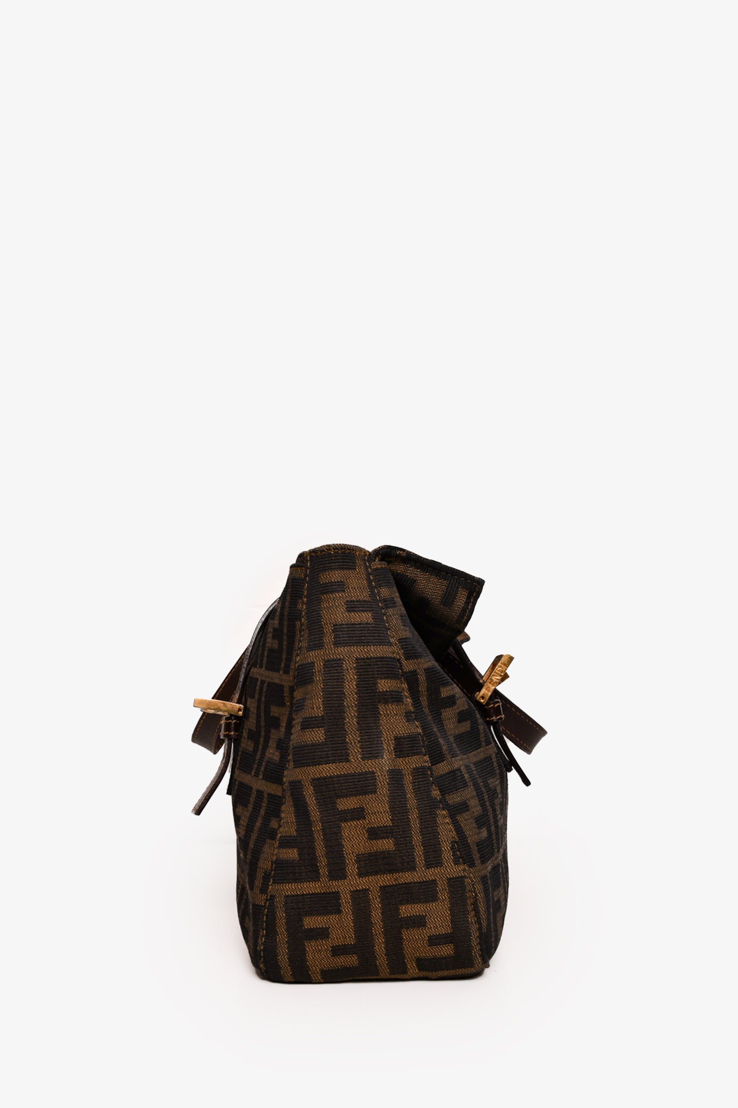 Fendi Brown Zucca Canvas Double Handle Bag