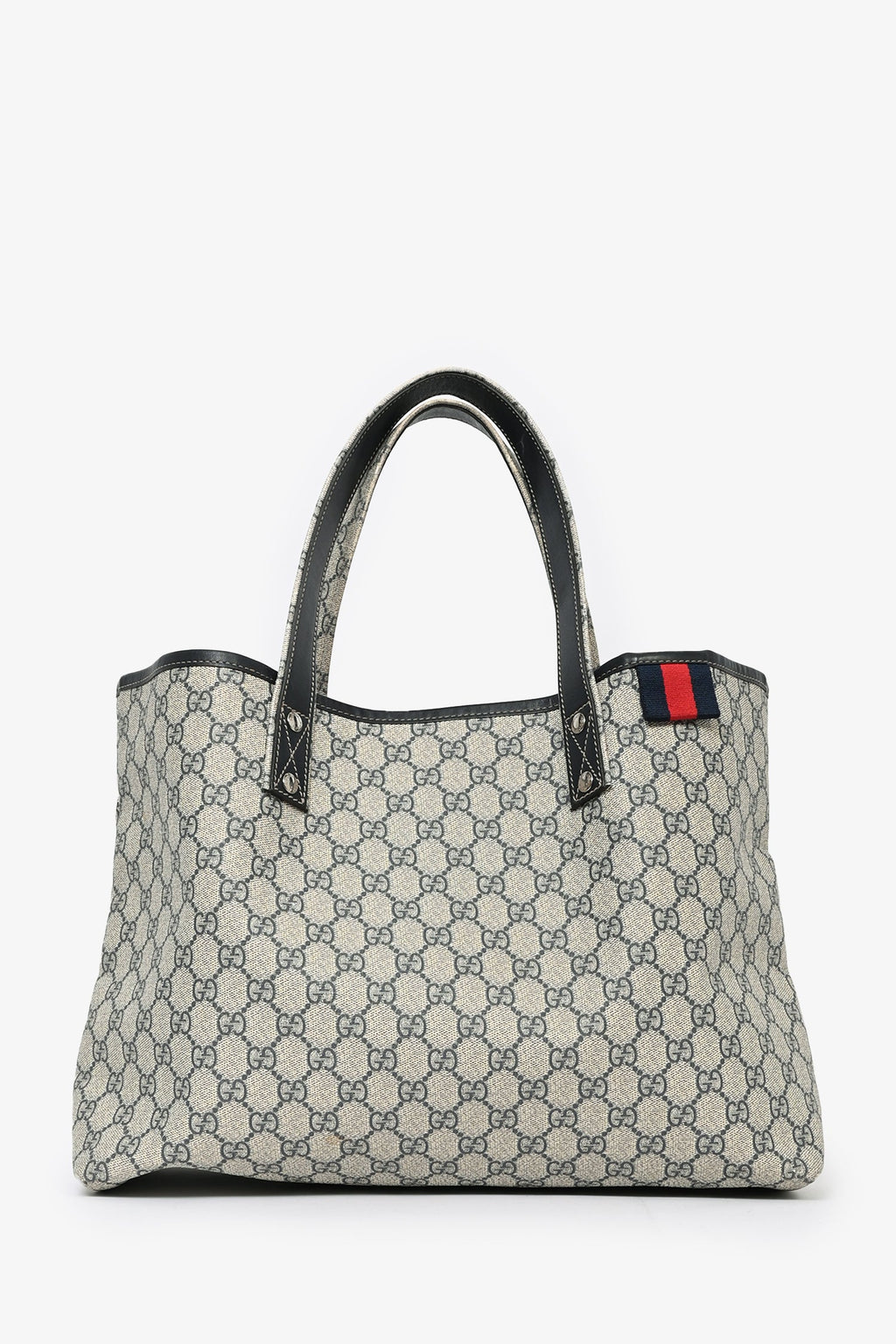 Gucci Grey/Blue GG Canvas Web Loop Tote