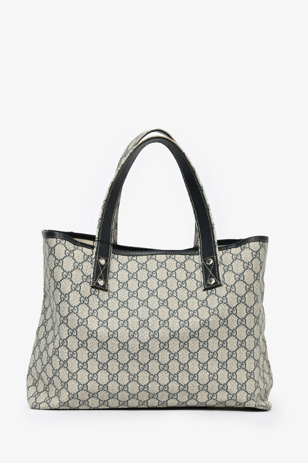 Gucci Grey/Blue GG Canvas Web Loop Tote