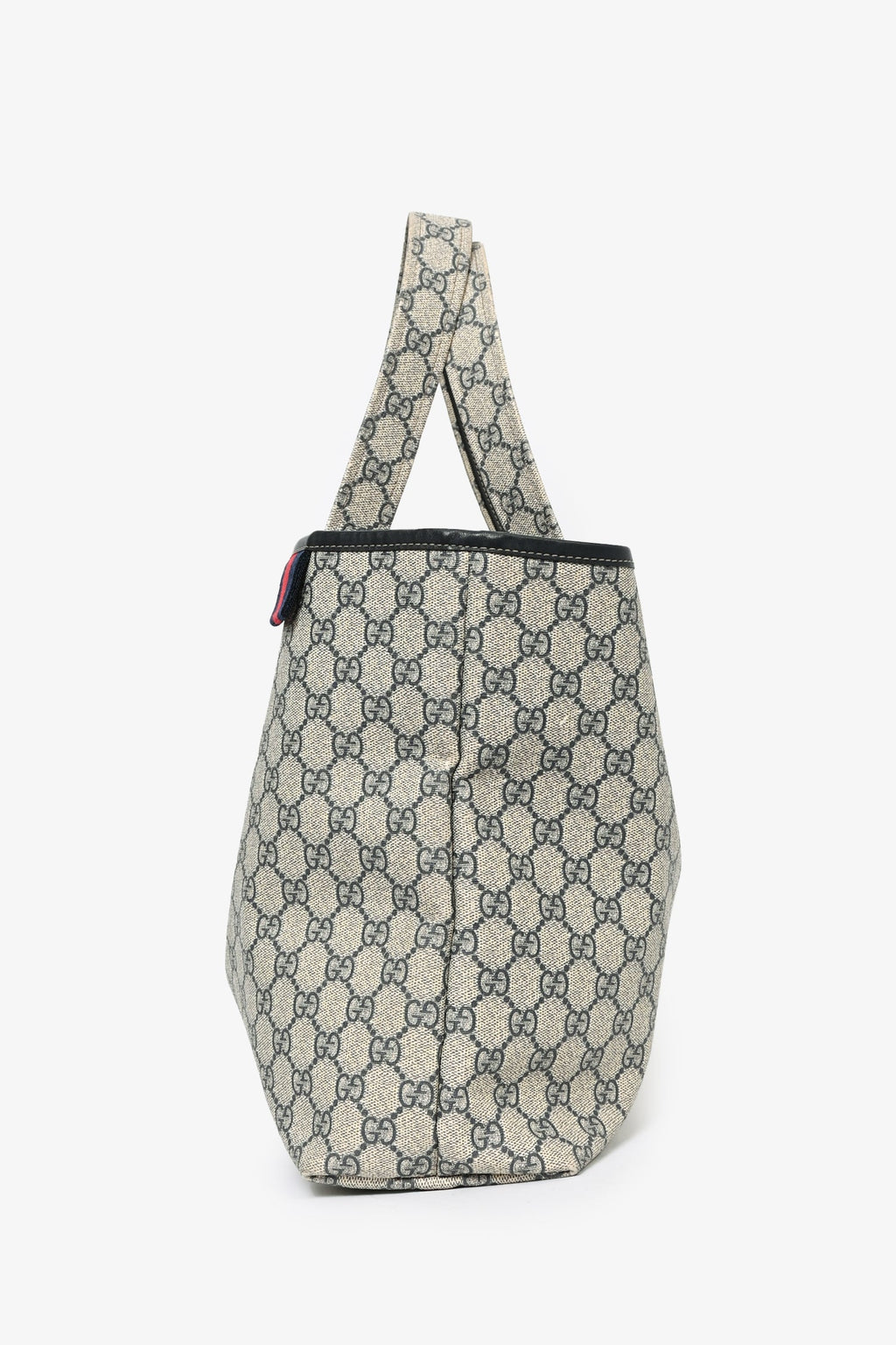 Gucci Grey/Blue GG Canvas Web Loop Tote