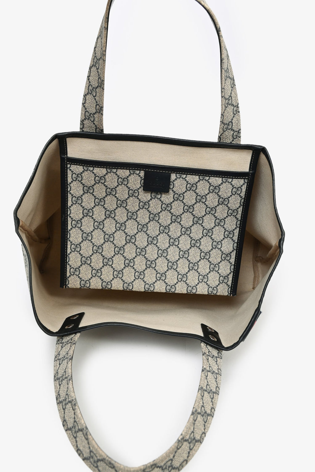 Gucci Grey/Blue GG Canvas Web Loop Tote
