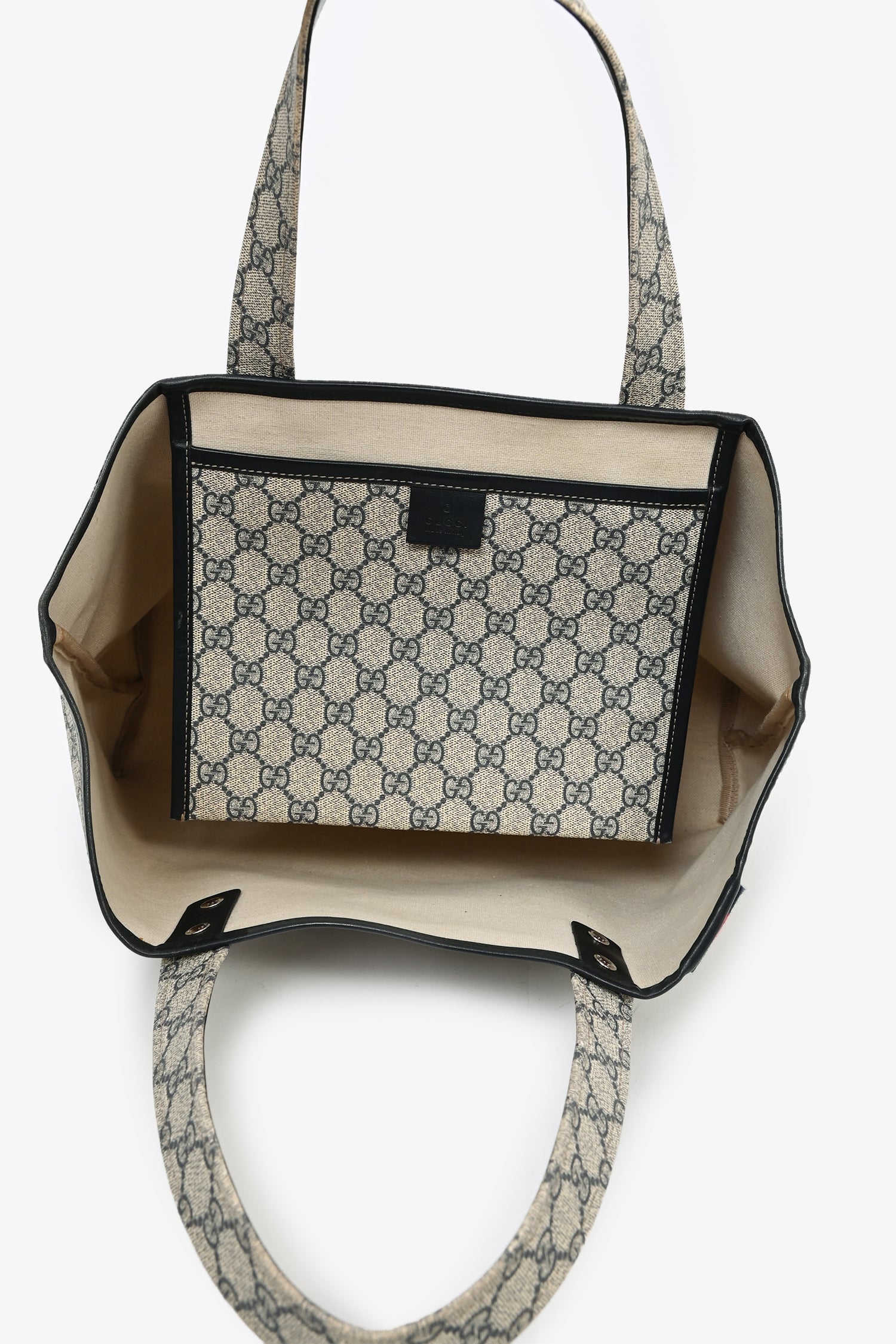 Gucci Grey/Blue GG Canvas Web Loop Tote