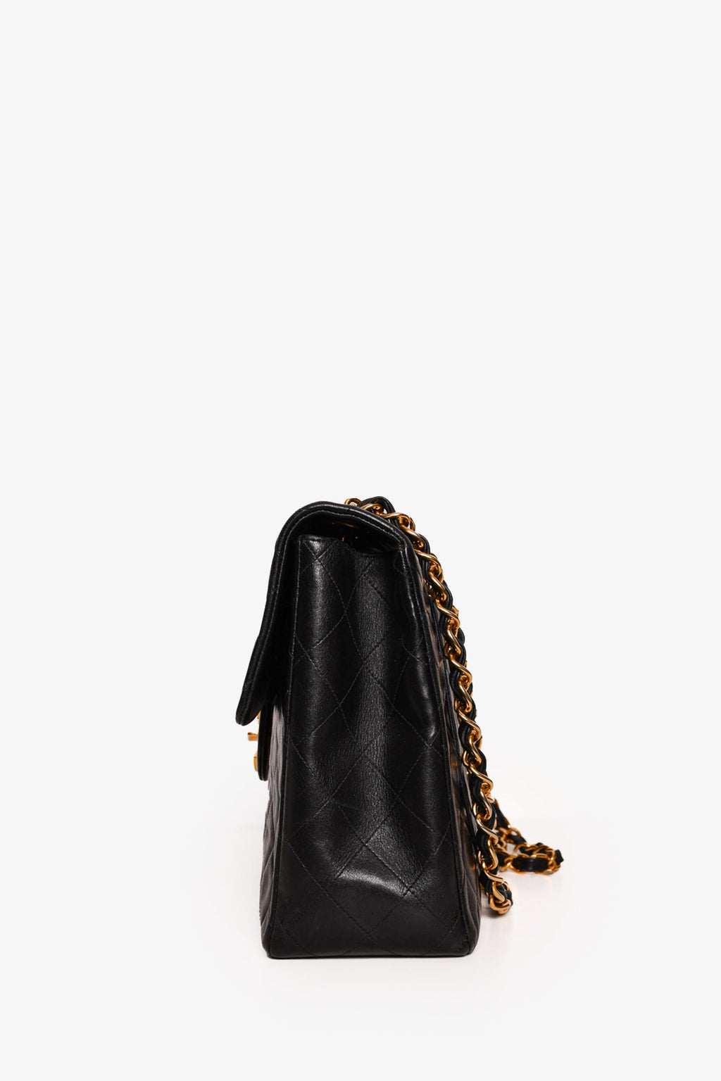 Pre-Loved Chanel™ Black Lambskin Jumbo XL Maxi Flap