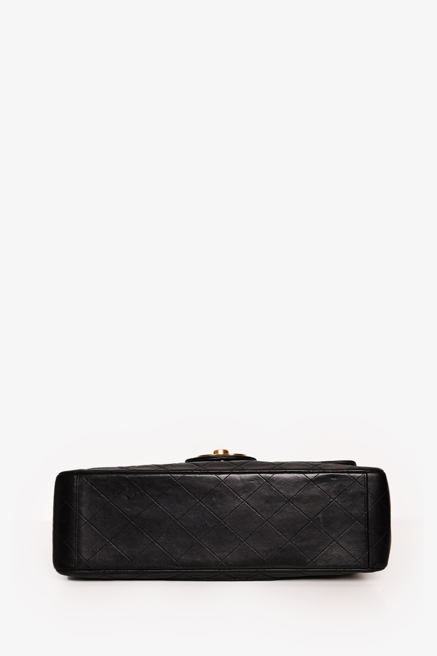 Pre-Loved Chanel™ Black Lambskin Jumbo XL Maxi Flap