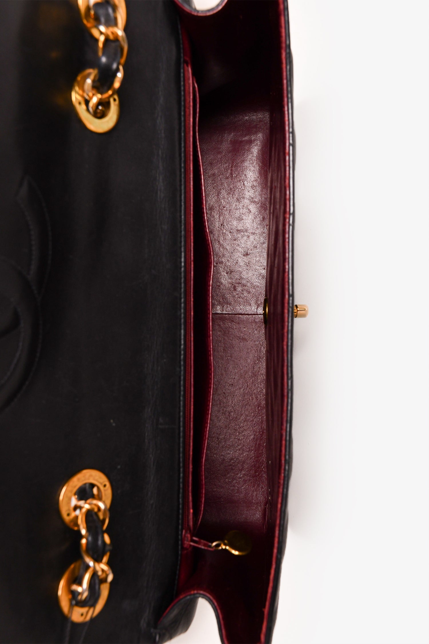 Pre-Loved Chanel™ Black Lambskin Jumbo XL Maxi Flap