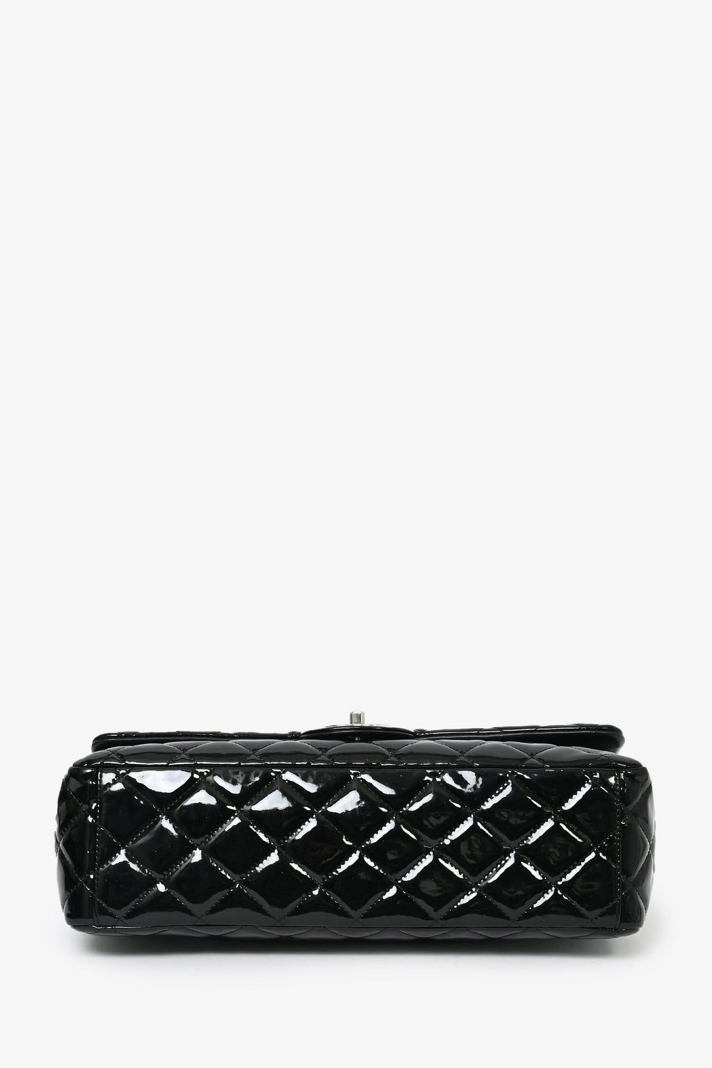 Pre-Loved Chanel™ 2012/13 Black Patent Leather Maxi Double Flap