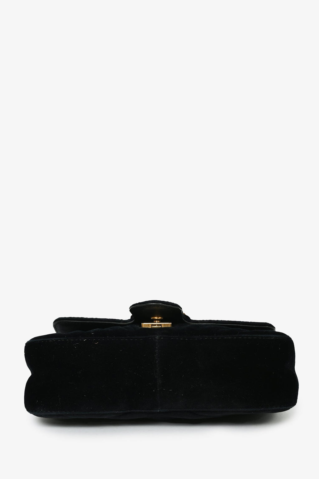 Gucci Black Velvet Marmont Mini Chain Crossbody