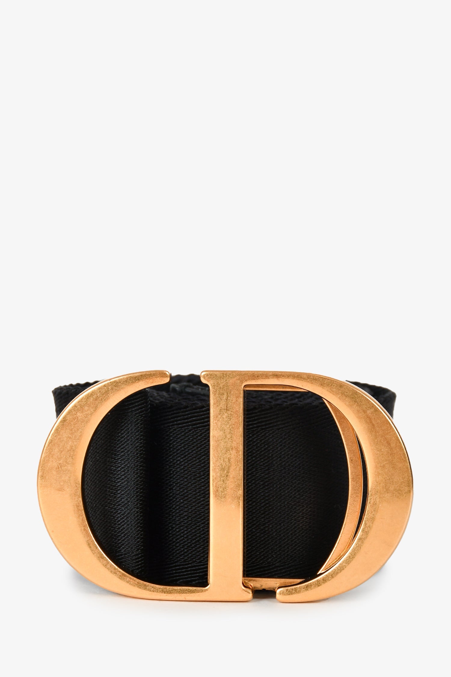 Christian Dior Black/Gold Embroidered Canvas Belt
