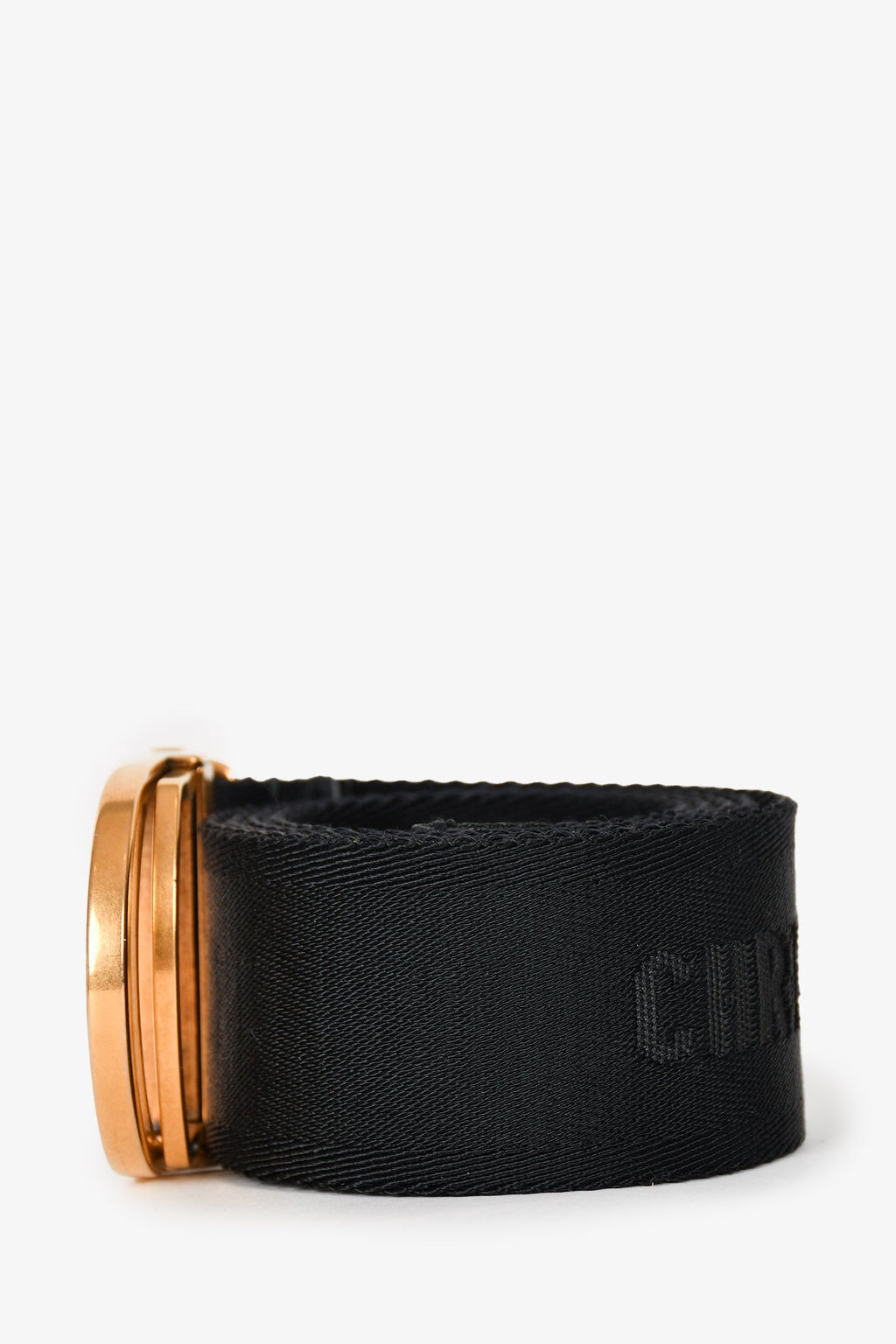 Christian Dior Black/Gold Embroidered Canvas Belt
