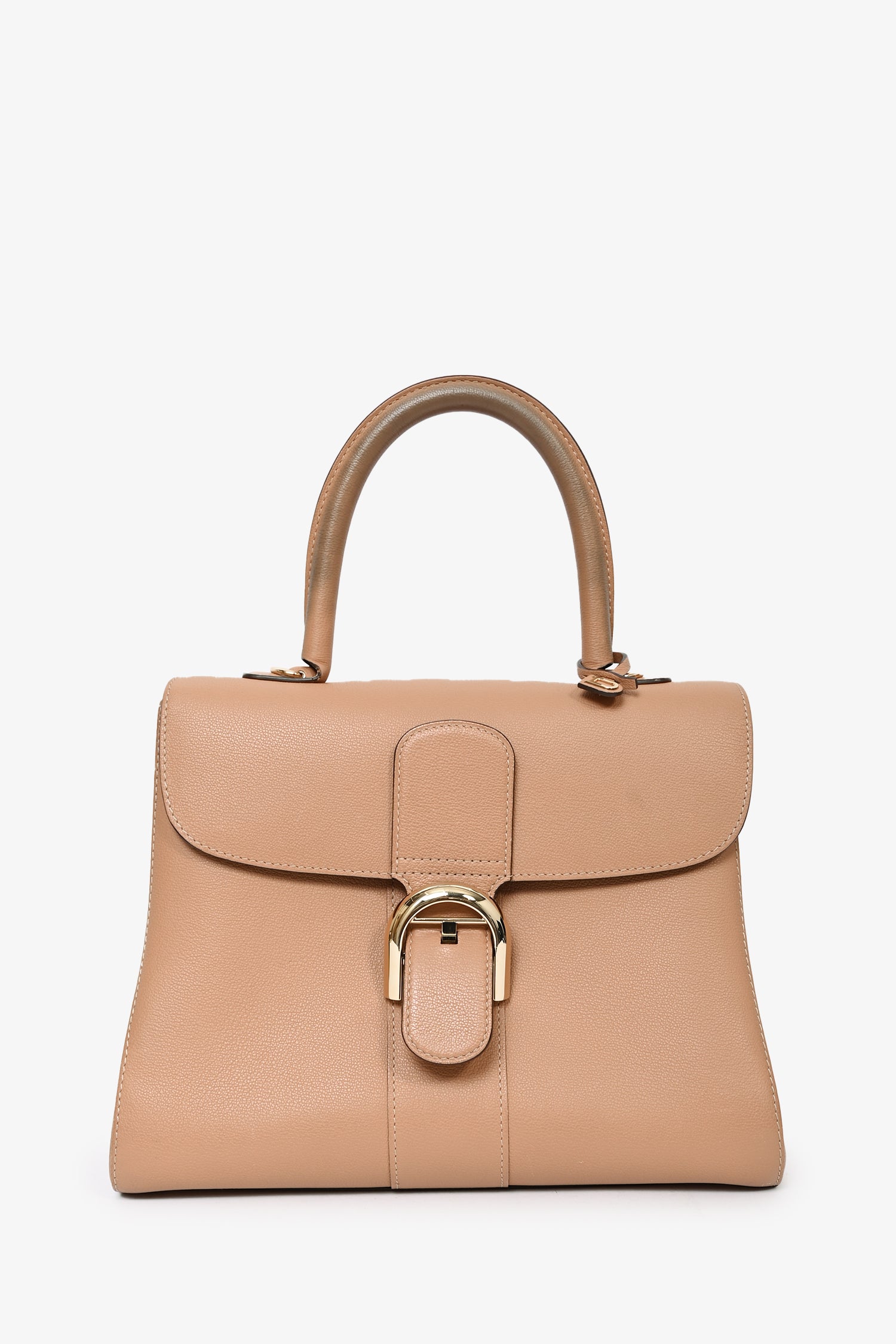 Delveaux Brown Rodeo Calf Brilliant MM Top Handle with Strap