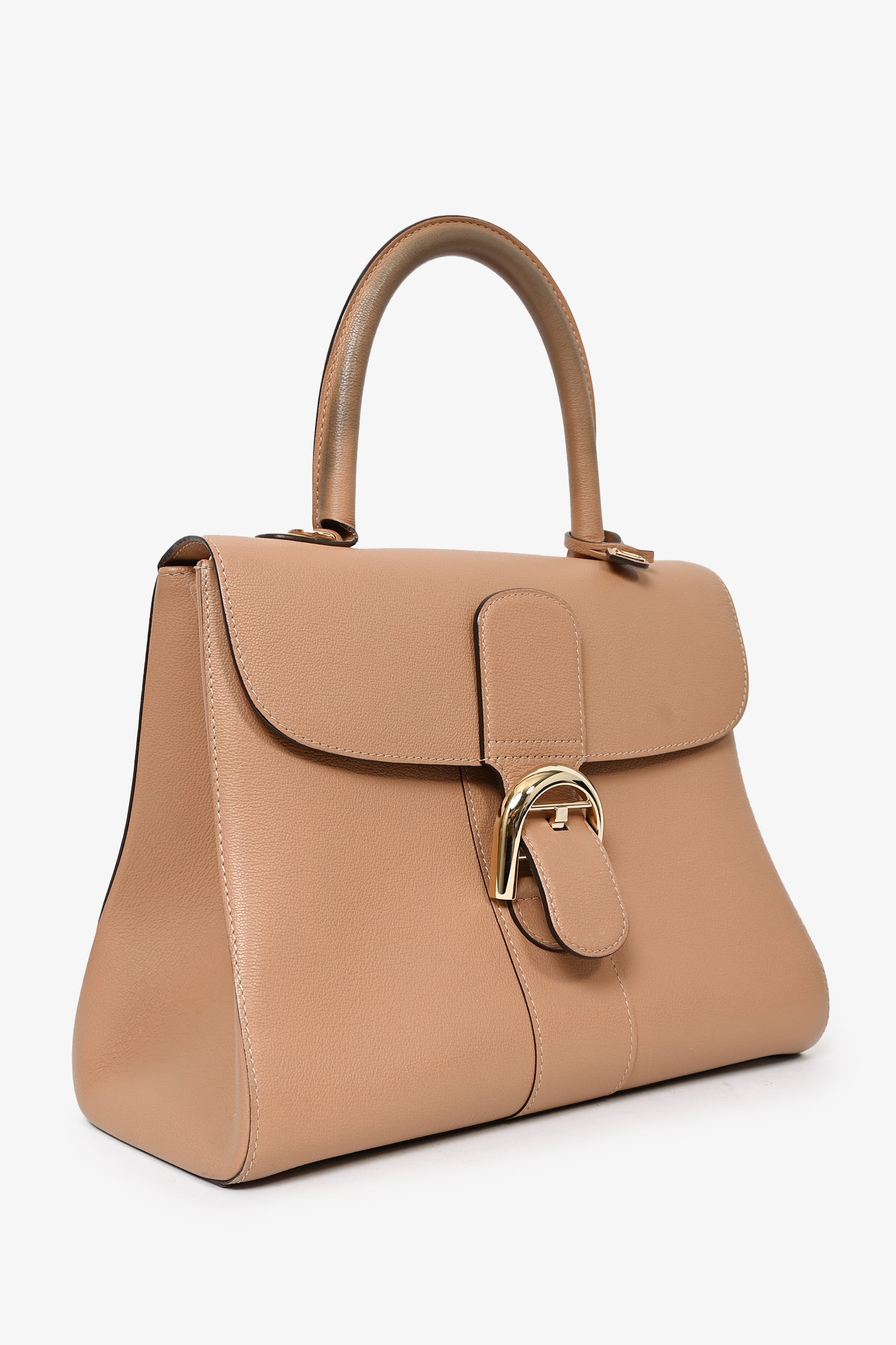 Delveaux Brown Rodeo Calf Brilliant MM Top Handle with Strap
