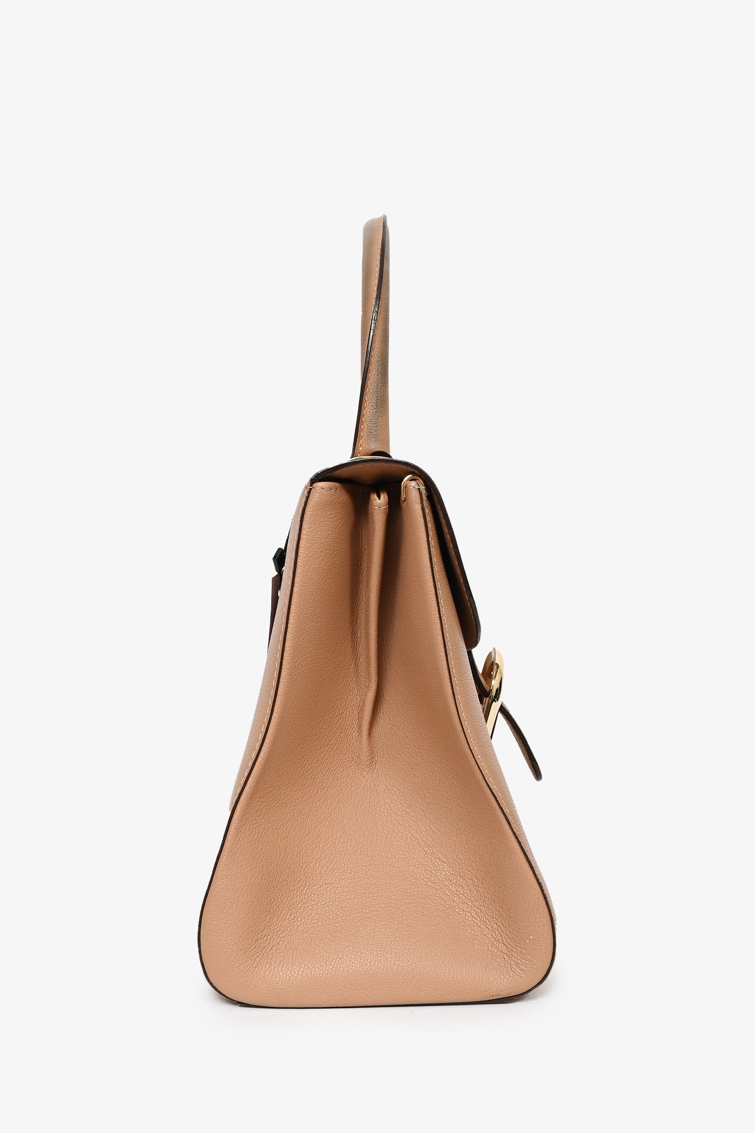 Delveaux Brown Rodeo Calf Brilliant MM Top Handle with Strap