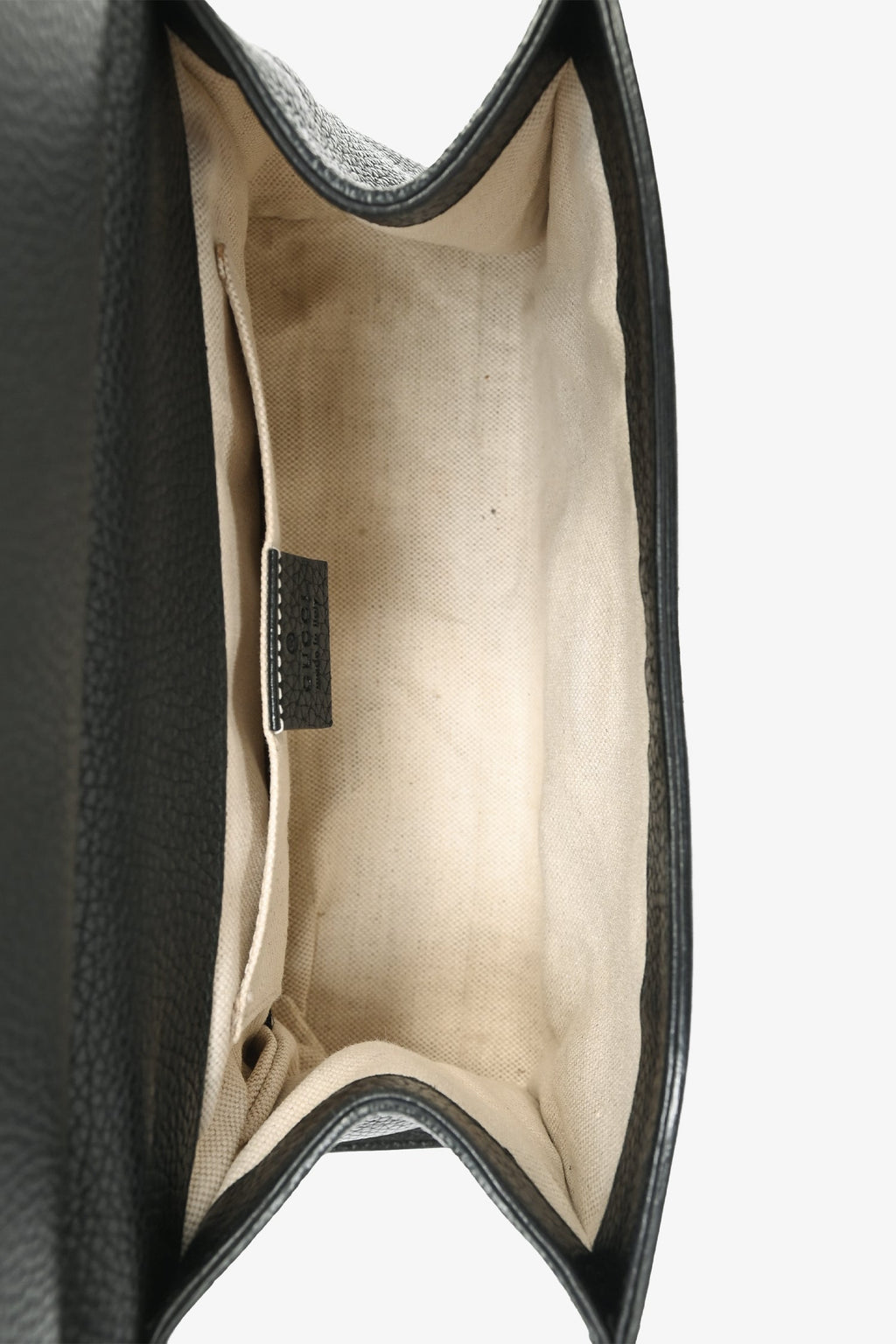 Gucci Black Grained Leather GG Top Handle with Strap