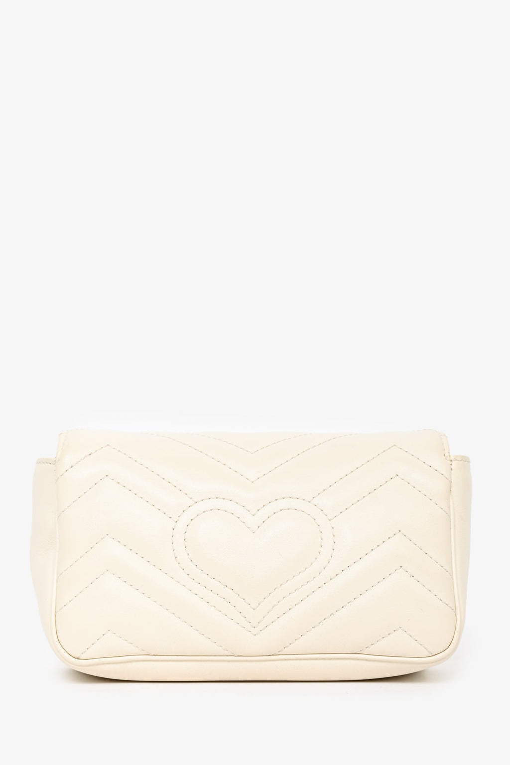 Gucci Cream Chevron Leather Super Mini Marmont Crossbody
