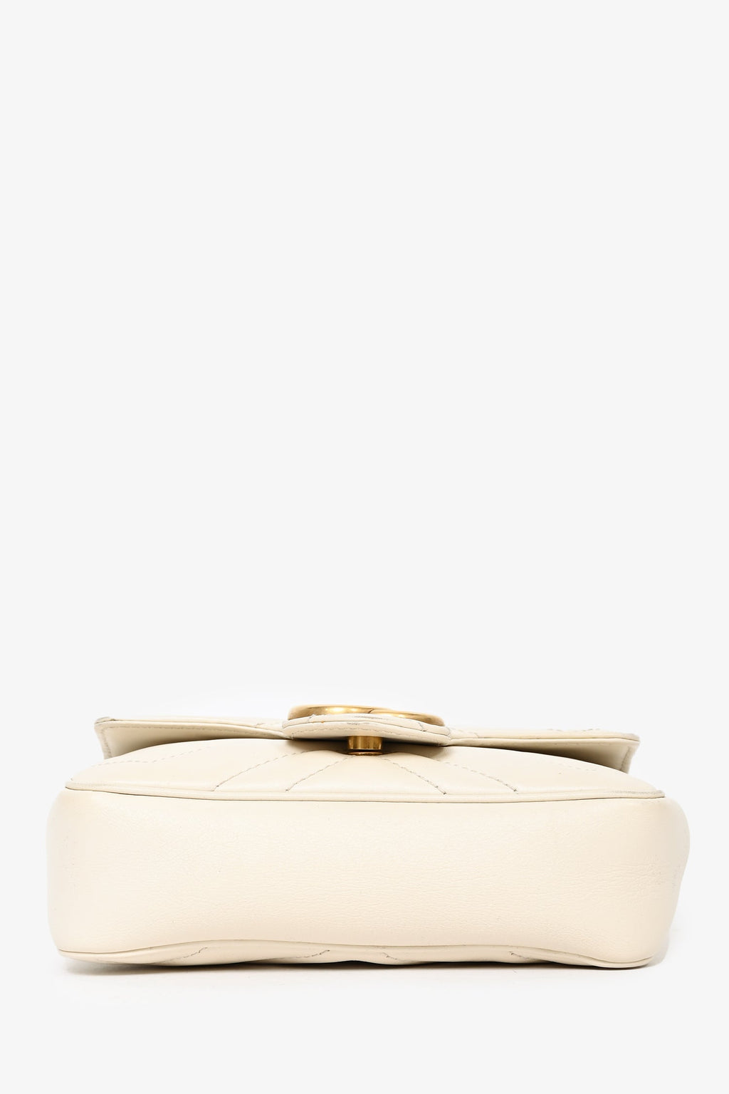 Gucci Cream Chevron Leather Super Mini Marmont Crossbody