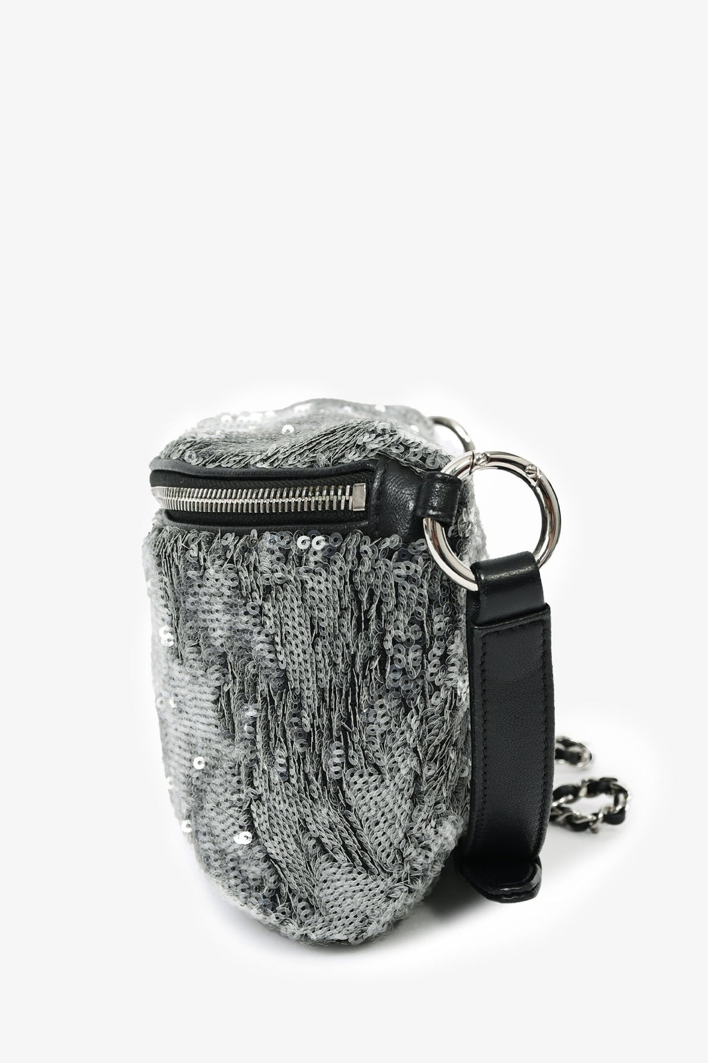 Pre-Loved Chanel™ 2018 Grey Sequin CC Belt Bag