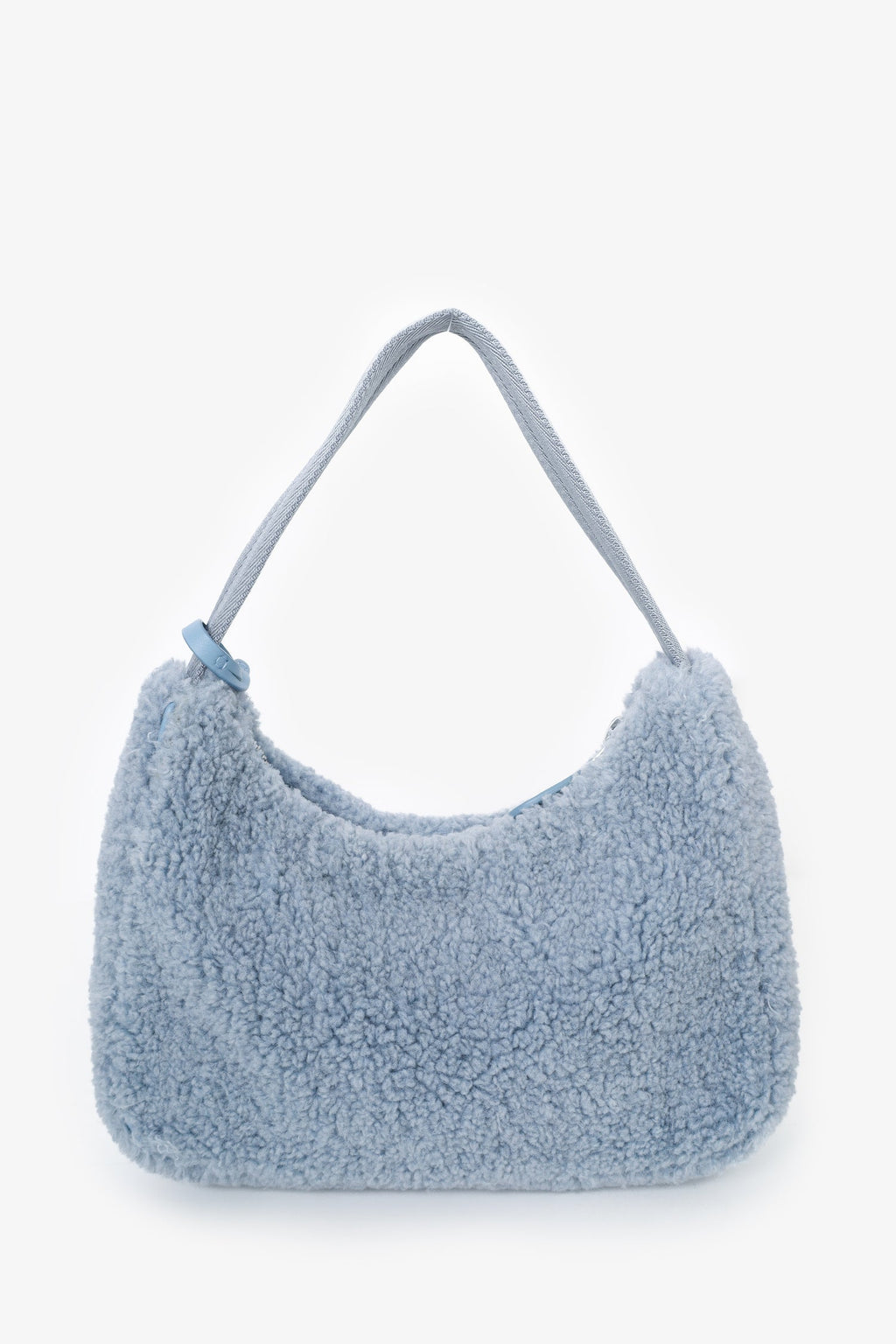 Prada Blue Shearling Mini Re-Edition 2000 Hobo Bag