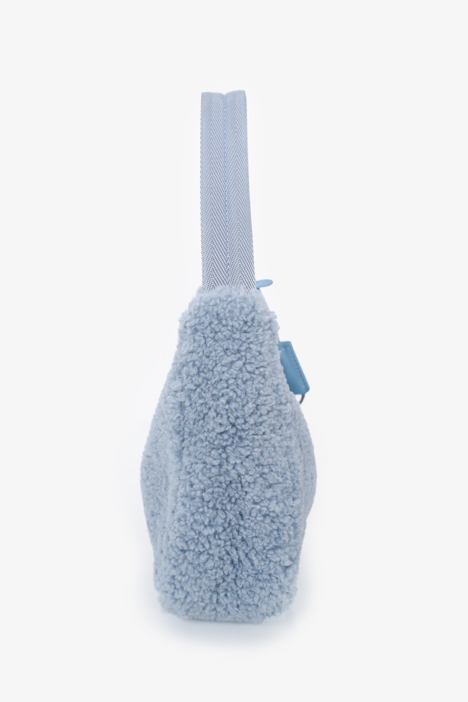 Prada Blue Shearling Mini Re-Edition 2000 Hobo Bag