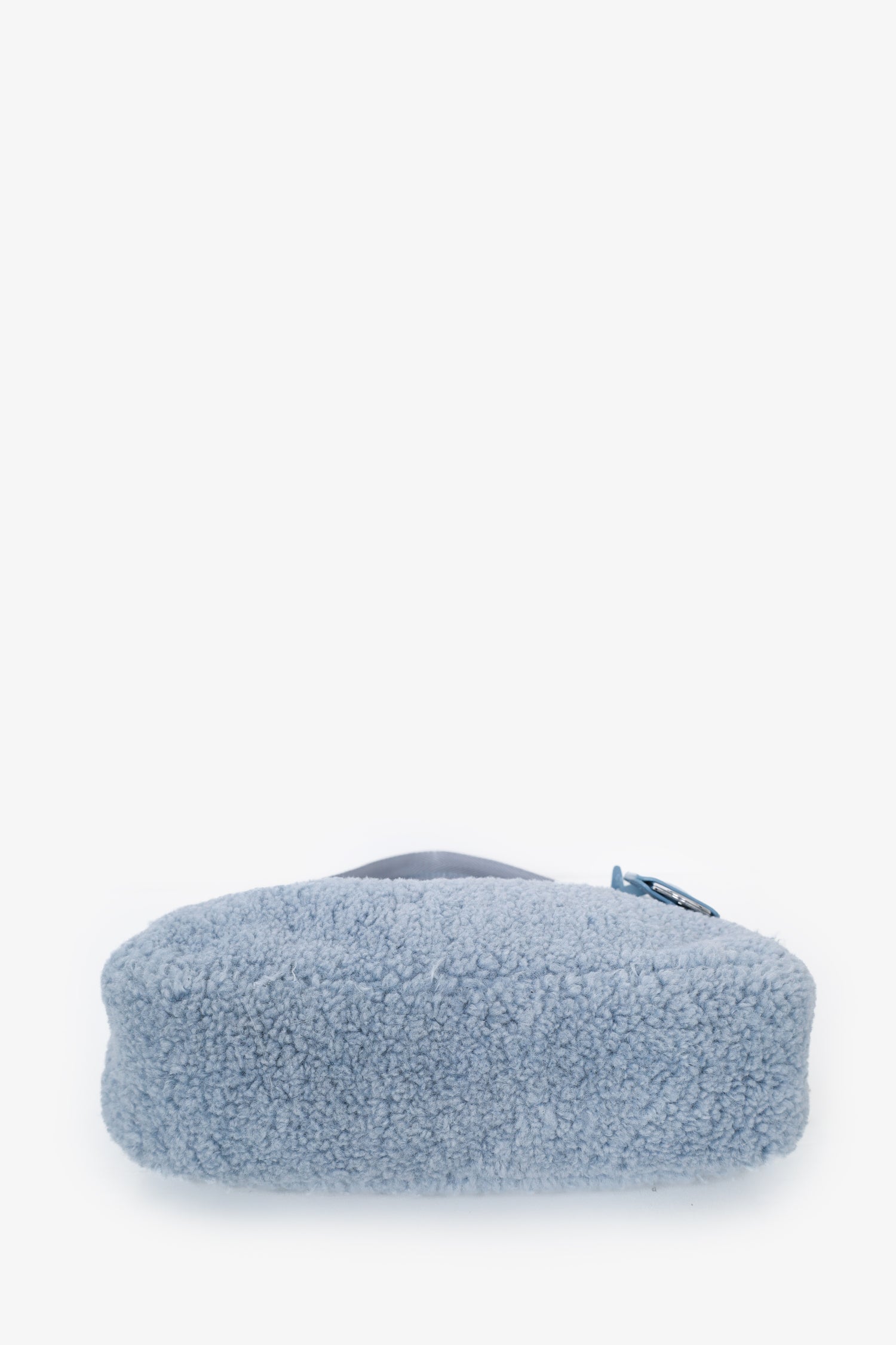 Prada Blue Shearling Mini Re-Edition 2000 Hobo Bag