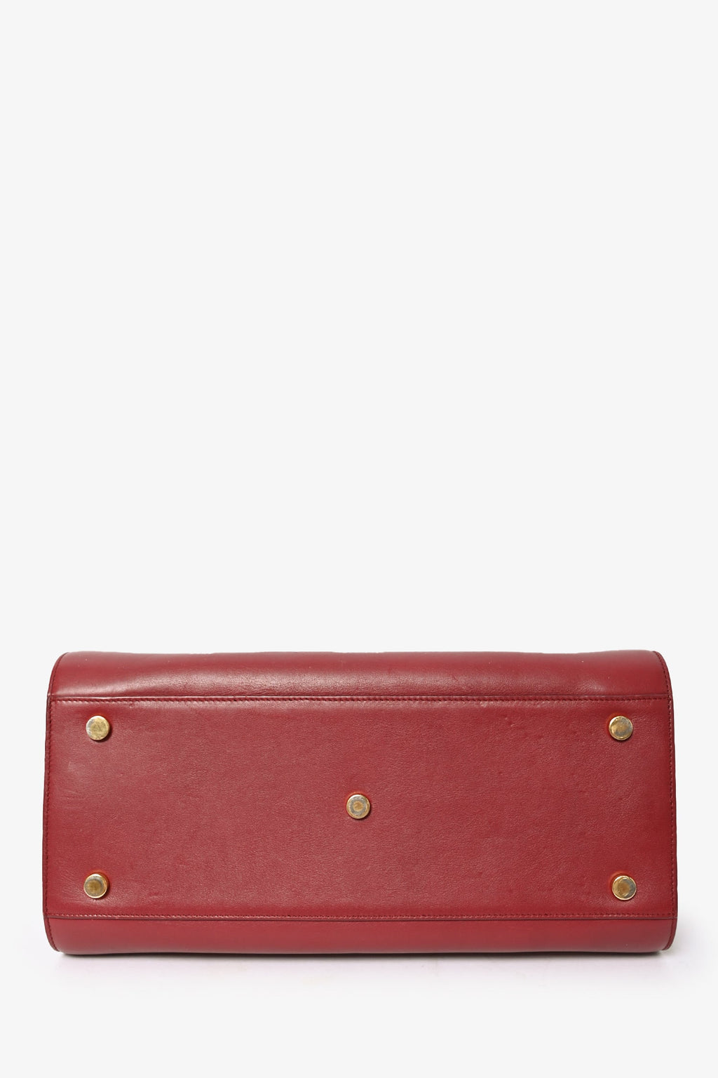 Saint Laurent Red Leather Small Sac De Jour with Strap