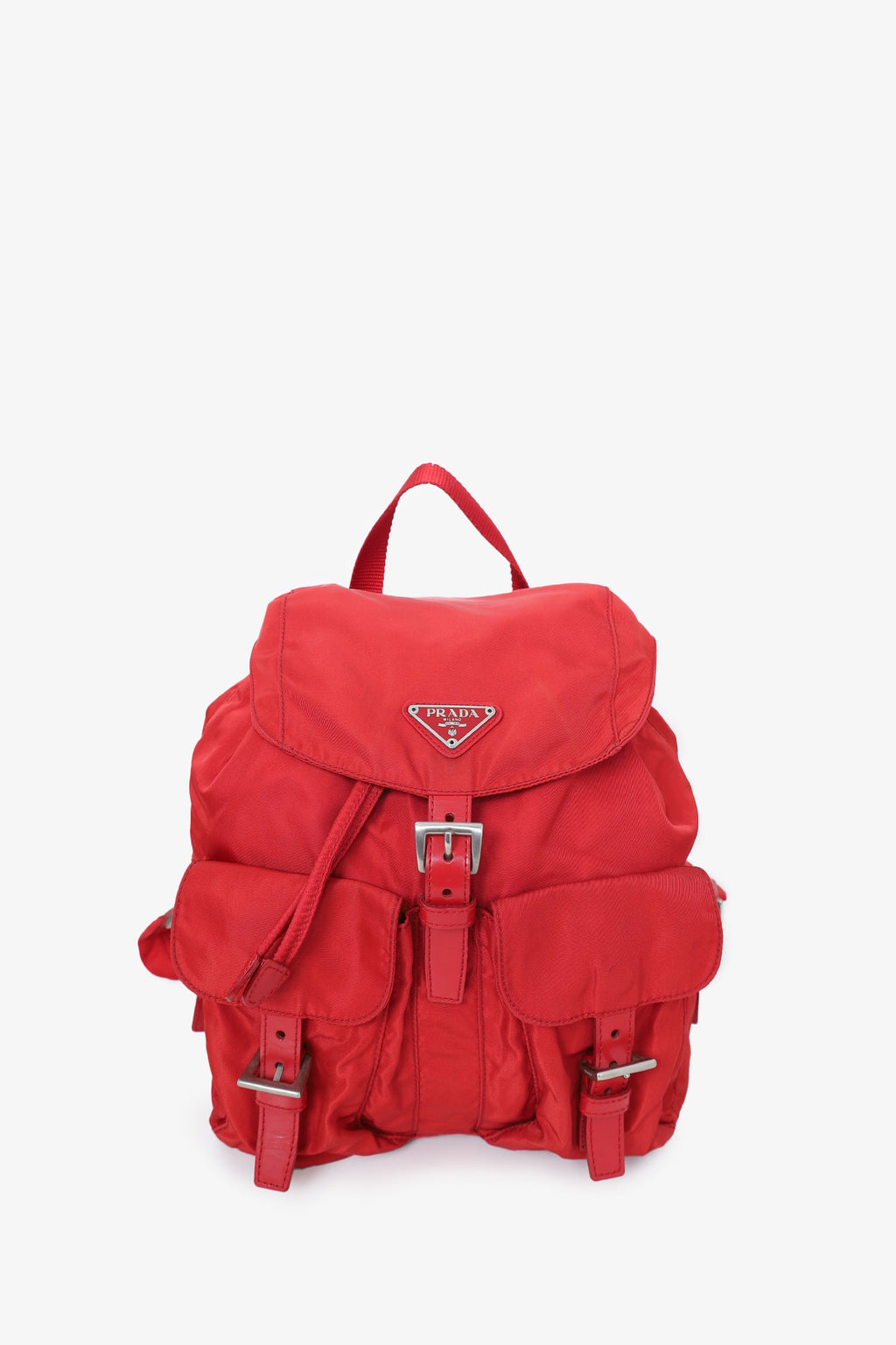 Prada Red Nylon/Leather Trim Mini Backpack