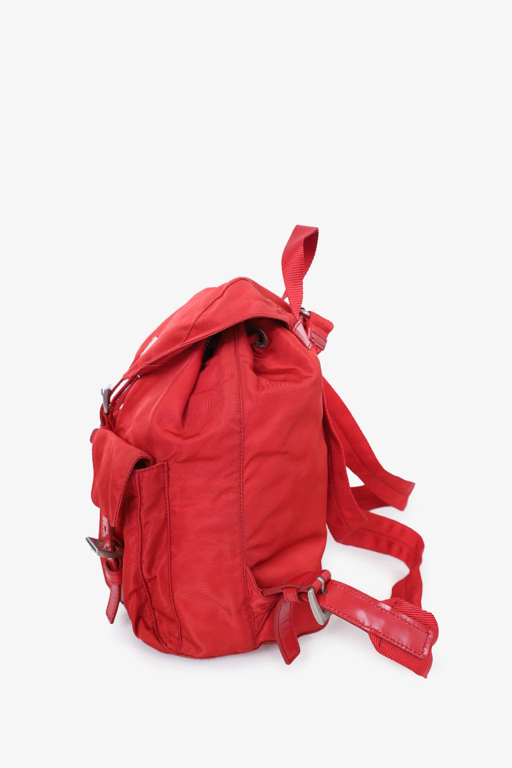 Prada Red Nylon/Leather Trim Mini Backpack