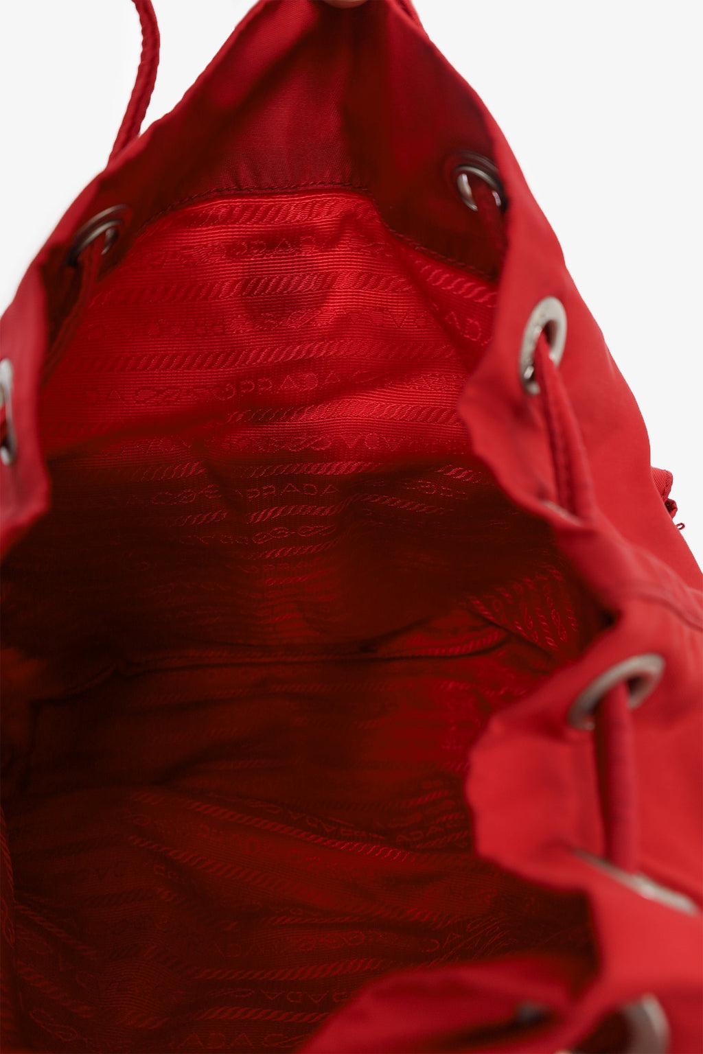 Prada Red Nylon/Leather Trim Mini Backpack