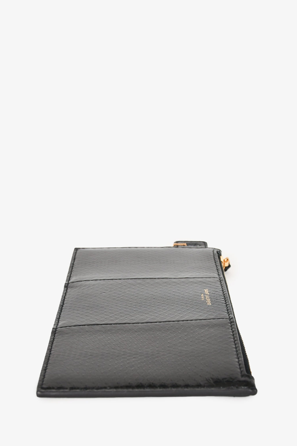 Saint Laurent Black Snake Embossed Wristlet