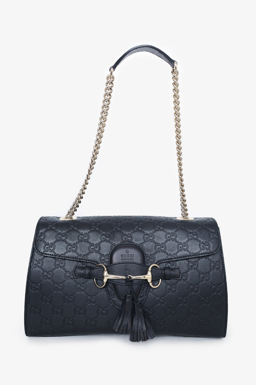 Gucci Black GG Signature Medium Emily Shoulder Bag