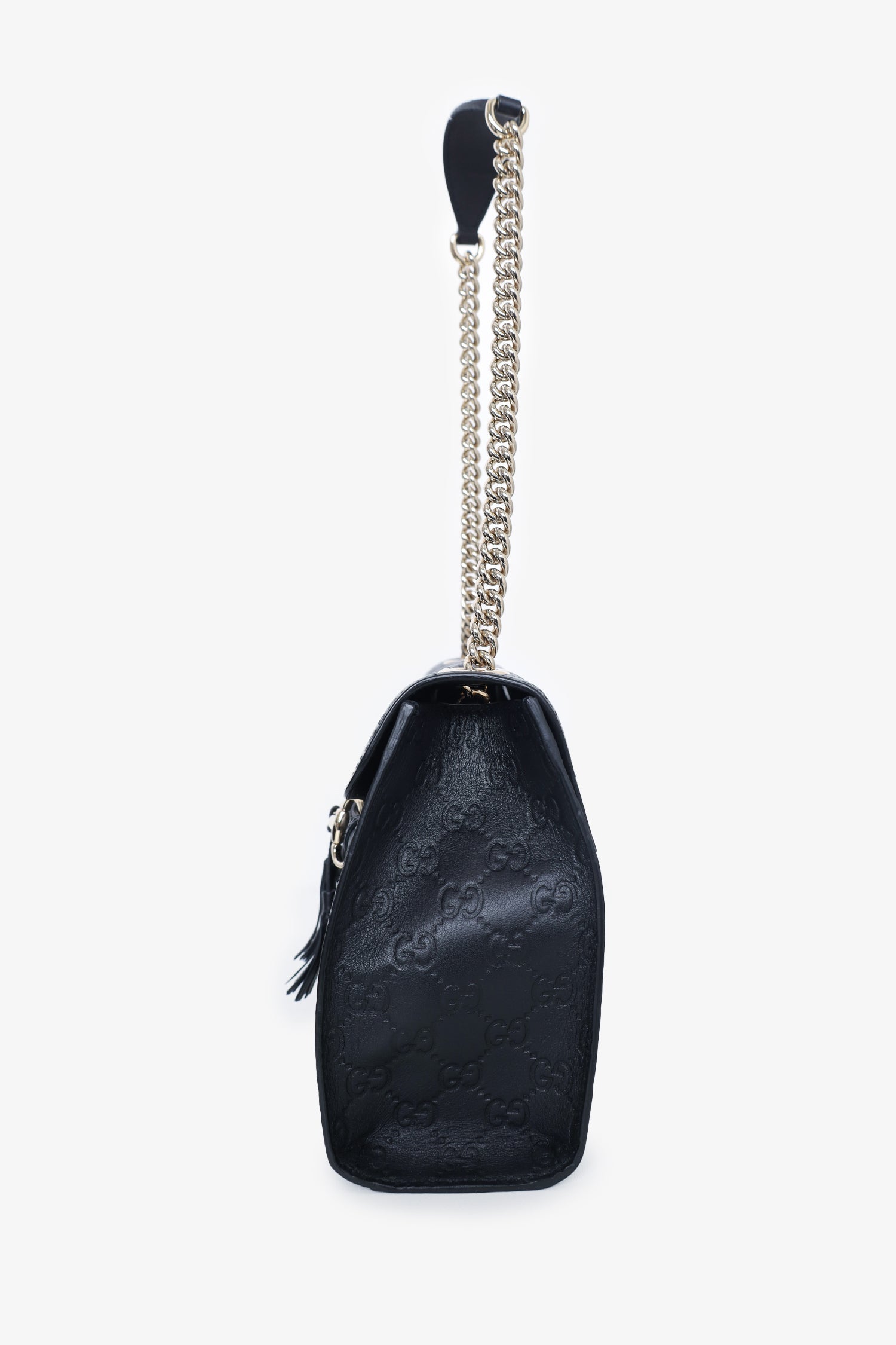 Gucci Black GG Signature Medium Emily Shoulder Bag