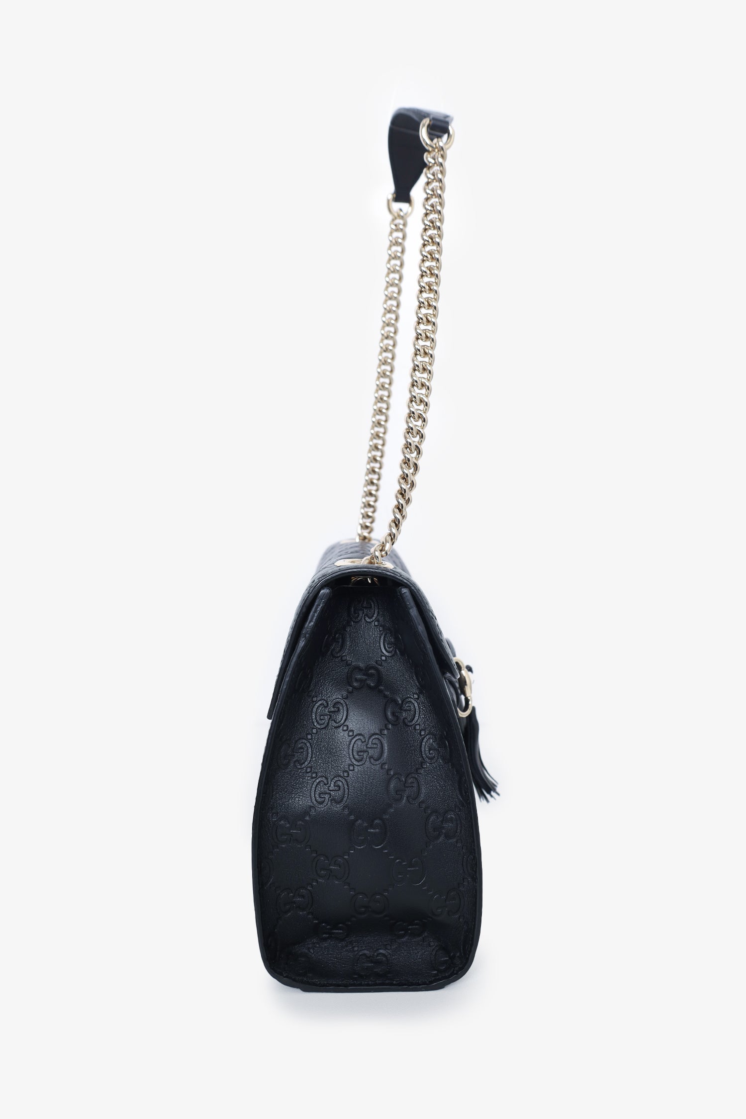 Gucci Black GG Signature Medium Emily Shoulder Bag