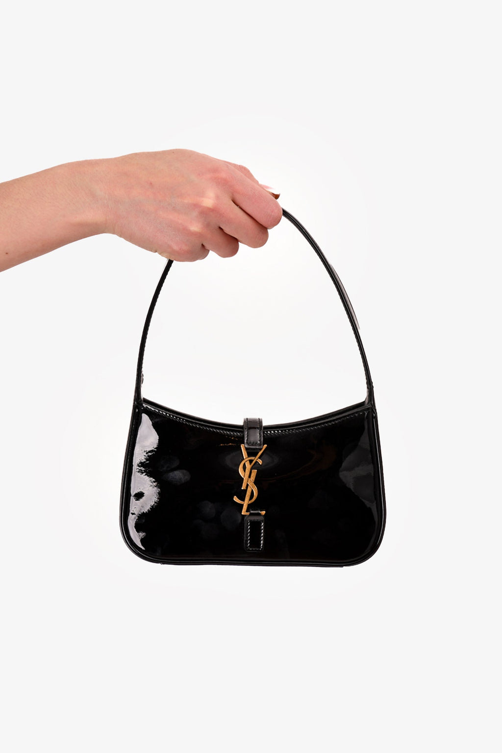 Saint Laurent Black Patent Leather Mini 'Le 5 a 7' Bag