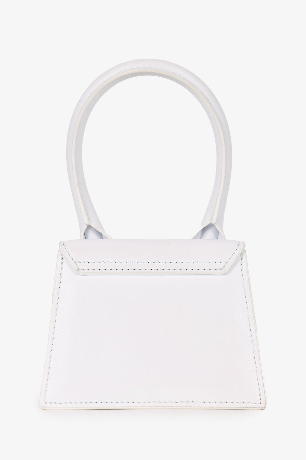 Jacquemus White Leather Le Chiquito Top Handle with Strap