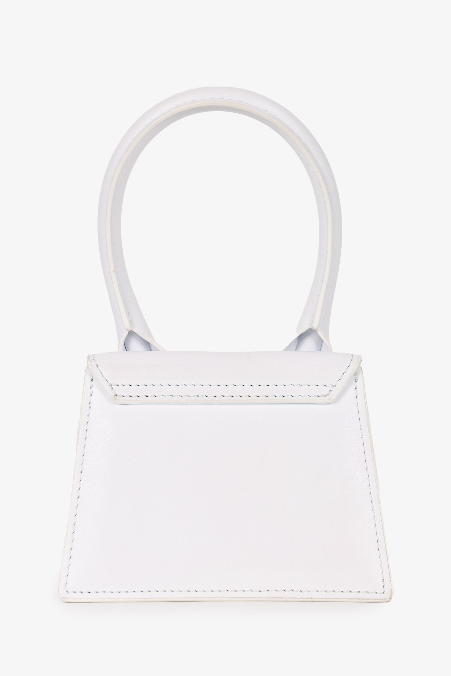 Jacquemus White Leather Le Chiquito Top Handle with Strap