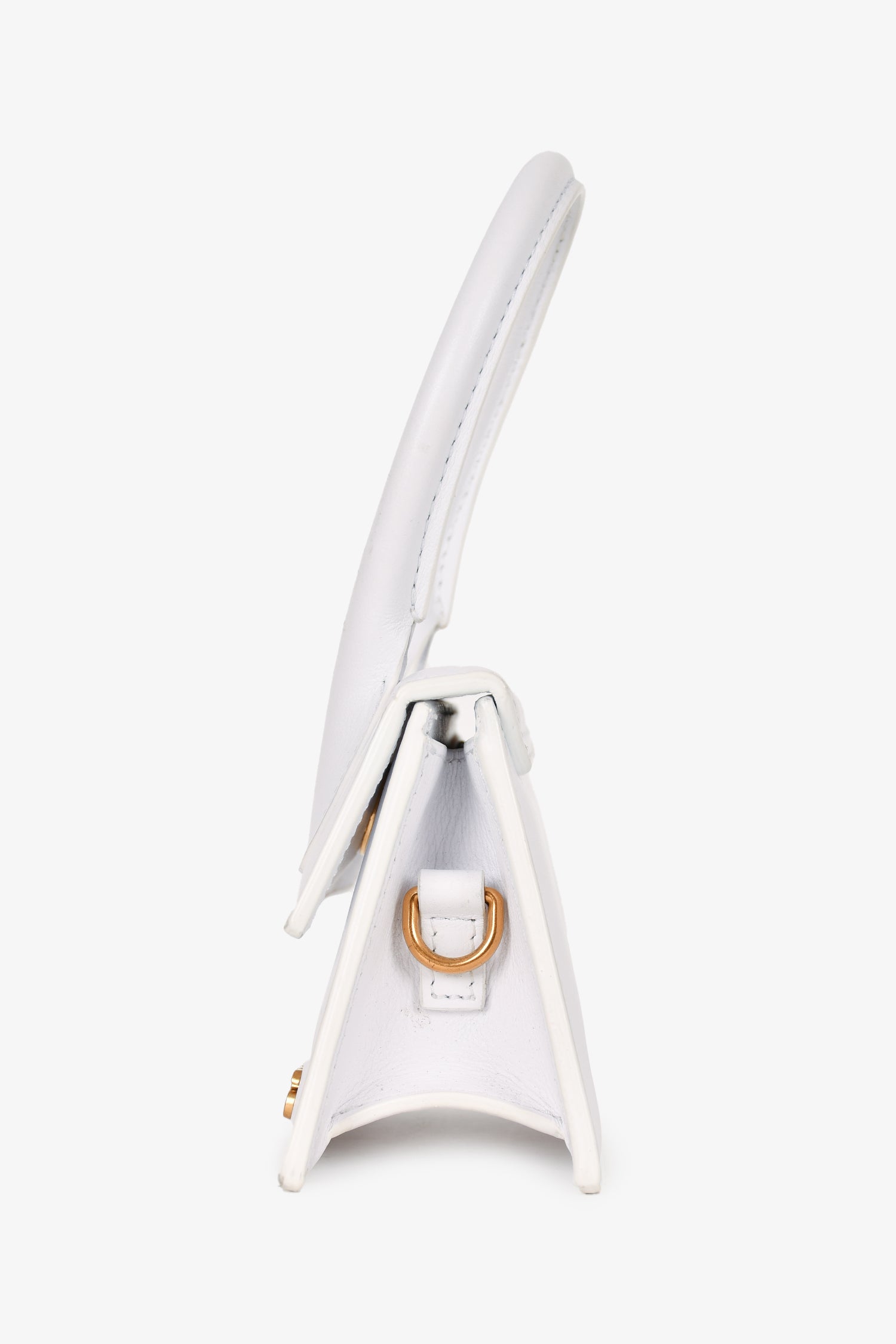 Jacquemus White Leather Le Chiquito Top Handle with Strap