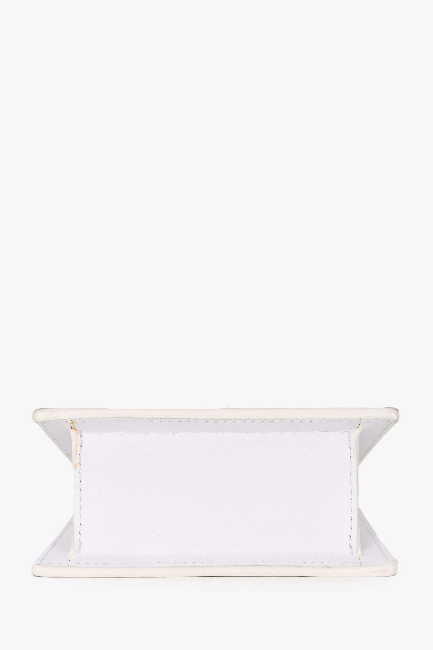 Jacquemus White Leather Le Chiquito Top Handle with Strap