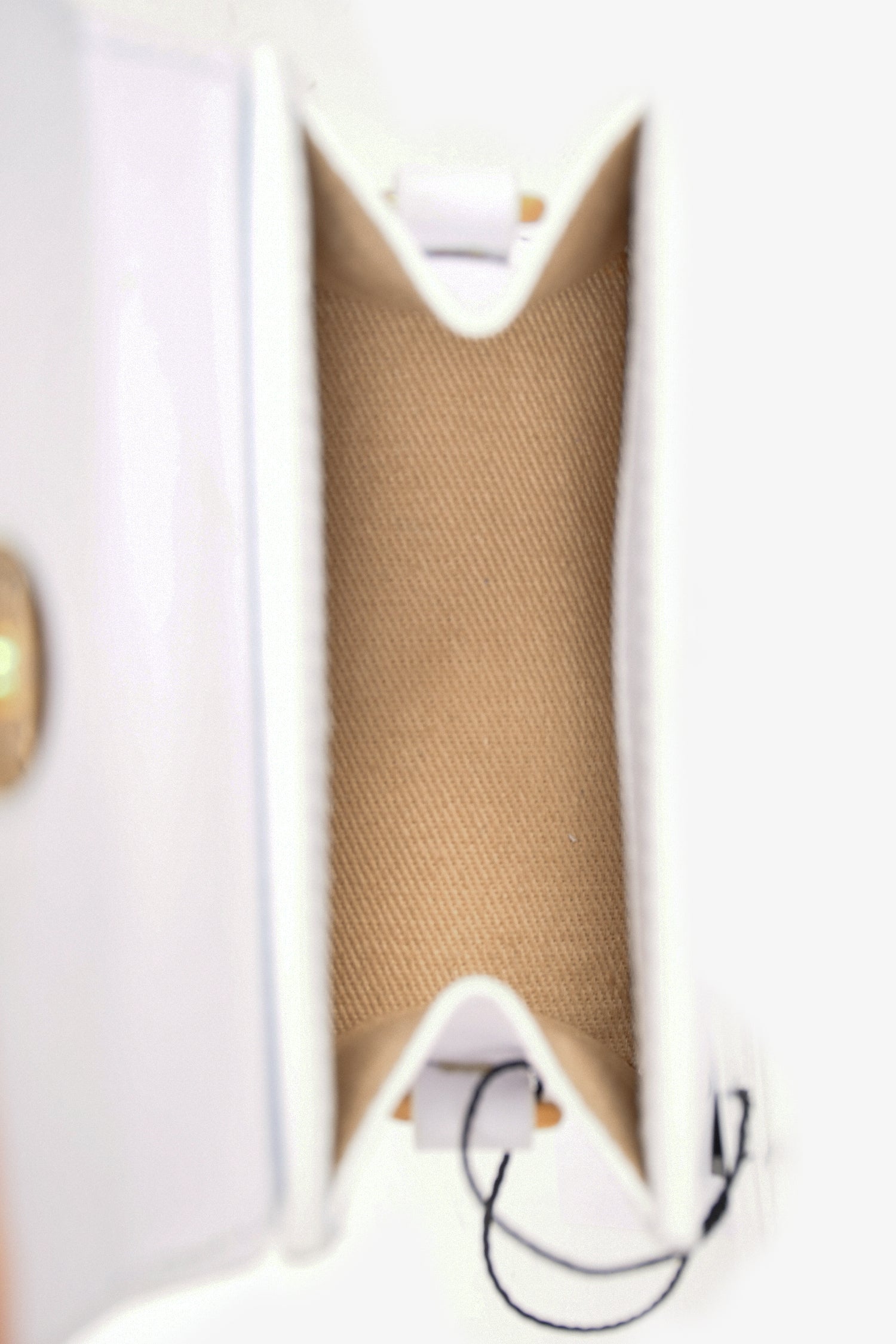Jacquemus White Leather Le Chiquito Top Handle with Strap